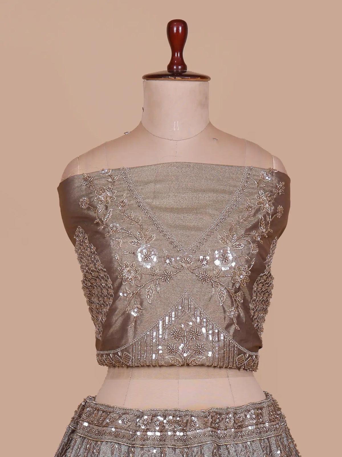 Rare Edit Dual Tone Silk Lehenga In Cut Dana Sequin Detailing