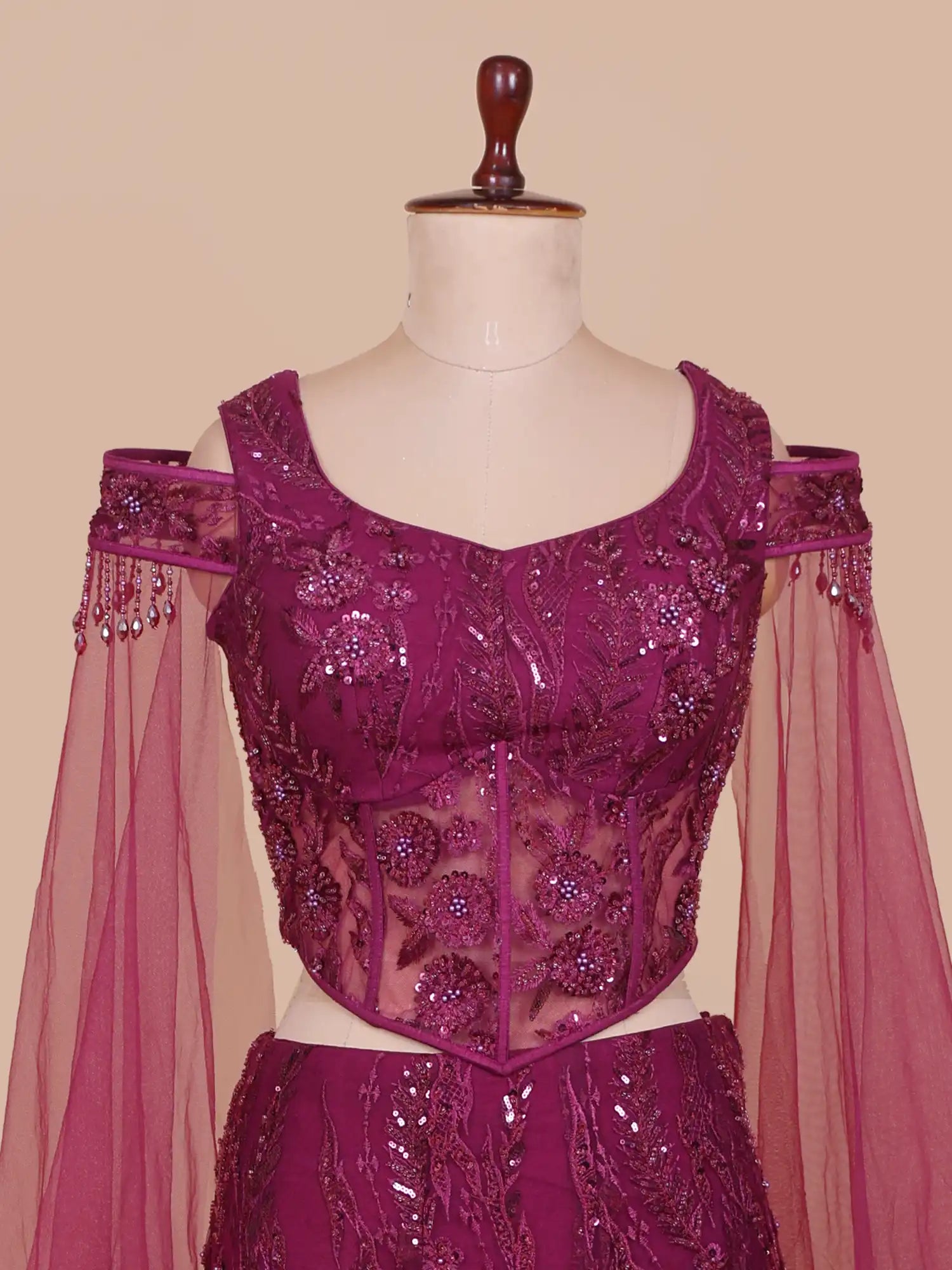 Buy Magenta Couture Mermaid Lehenga Created For Modern Designer Occasions