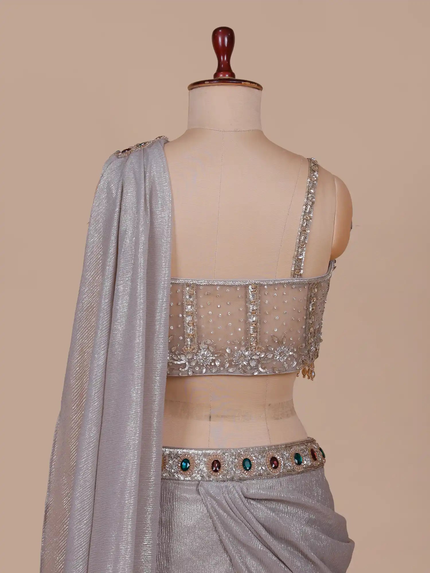 Royal Grey Imported Mermaid Lehenga With Couture Glamour