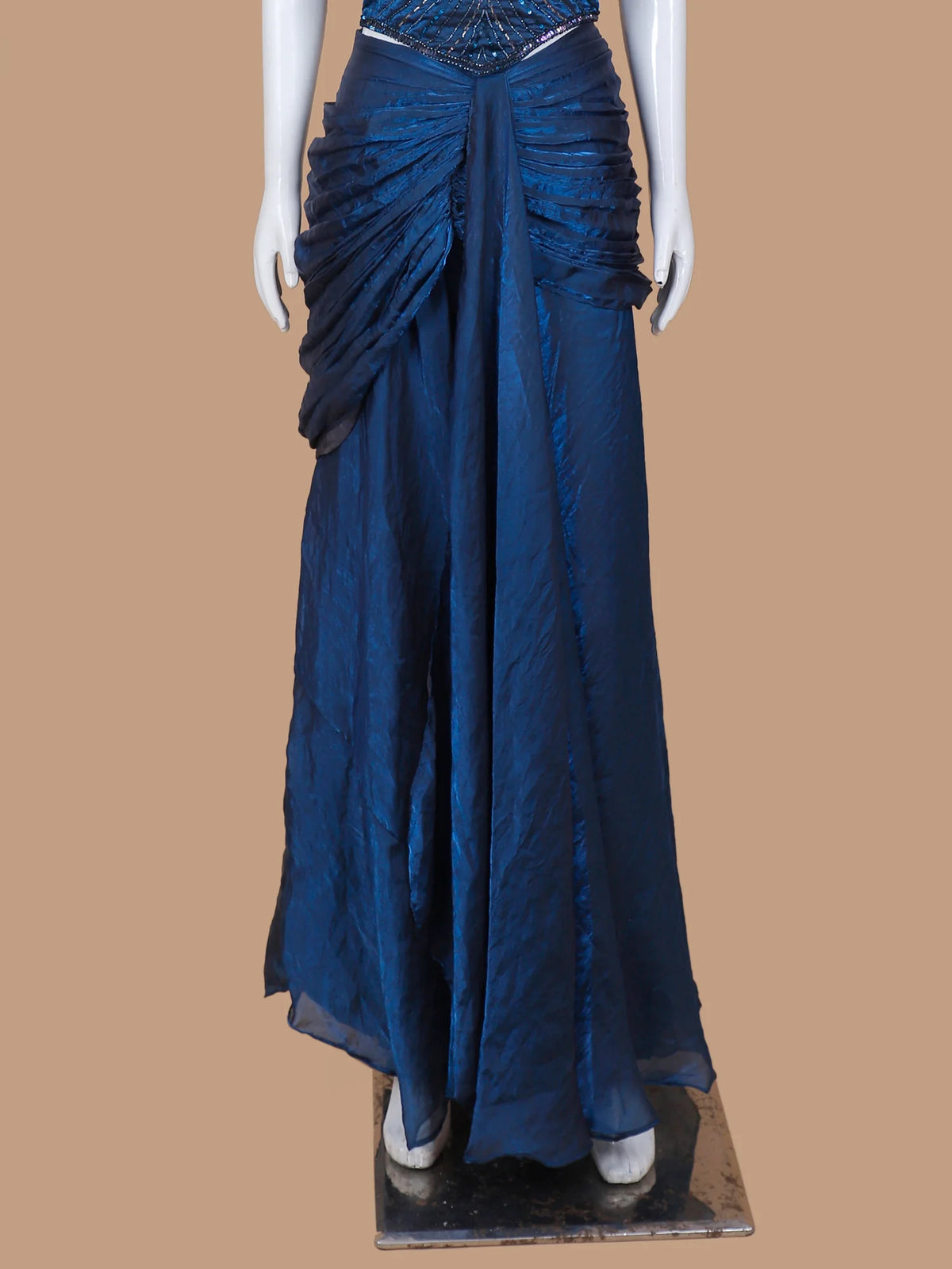 Midnight Blue Jimmy Choo Party Wear Choli with Intricate Bead Embroidery
