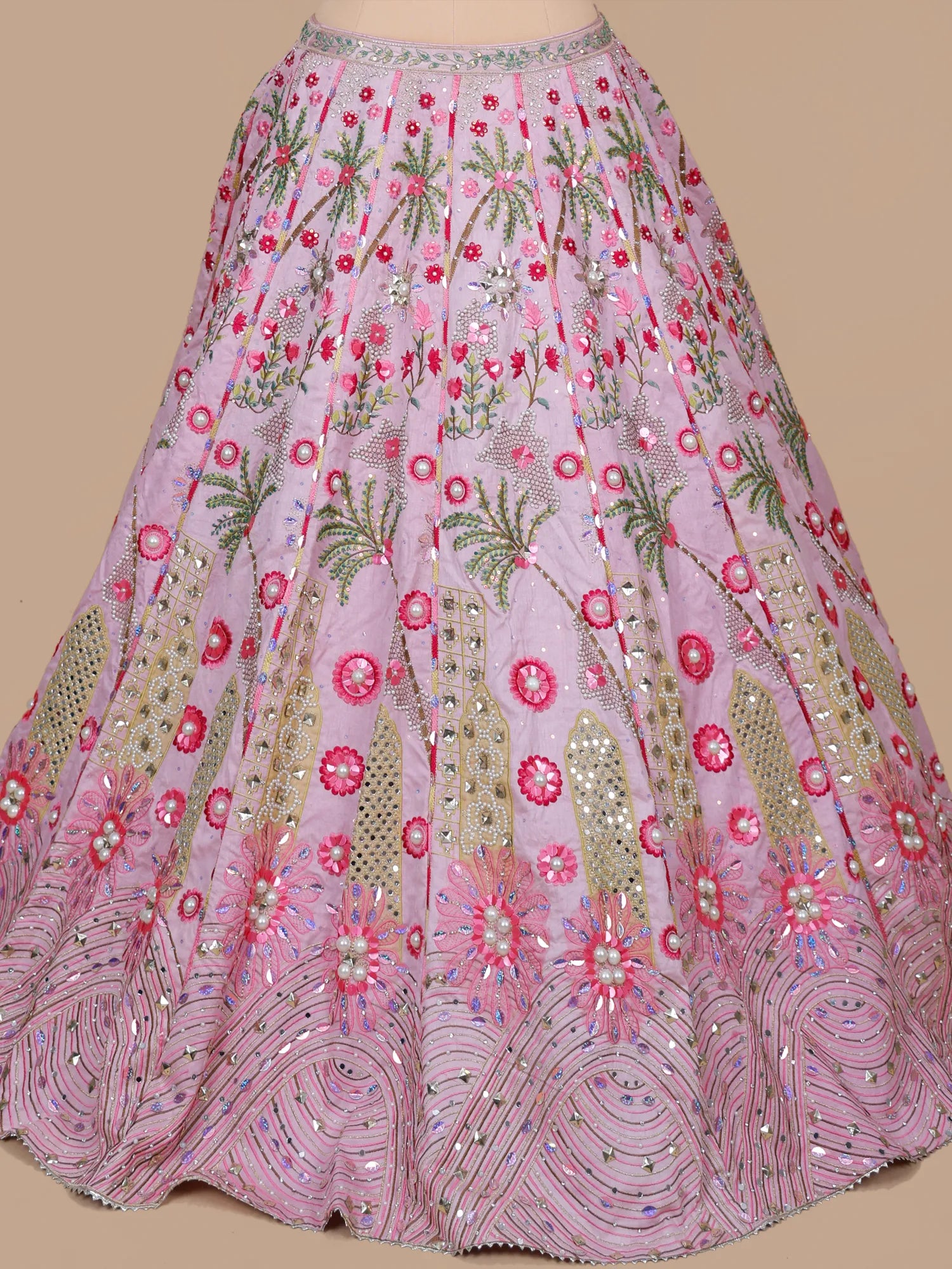Lavender Raw Silk Sequins Work Designer Lehenga Choli for sangeet