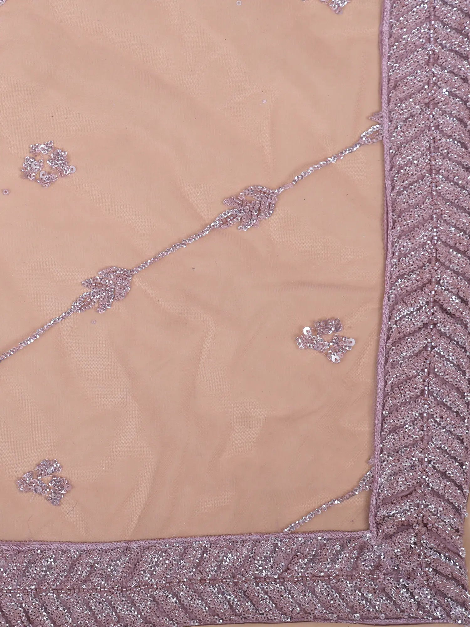 Buy Lavender Designer Net Lehenga Online With Beads Sequins