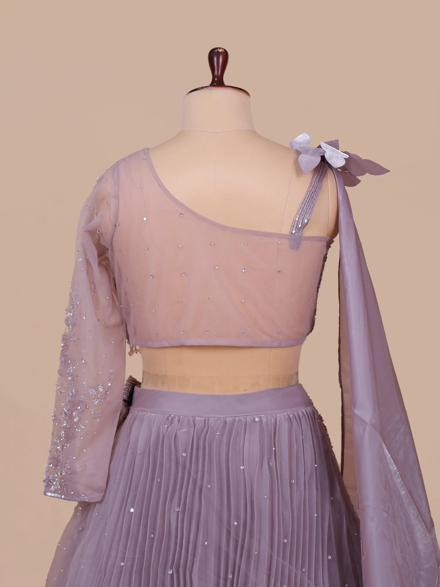 Lavender Net Special Event Lehenga With Diamond Work