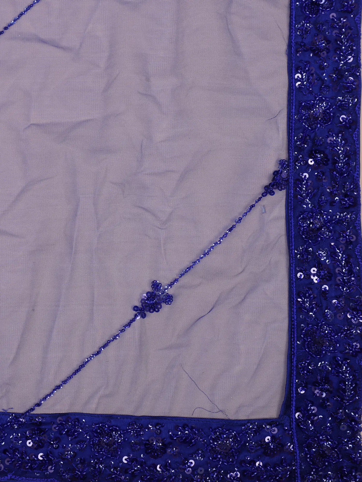 Get Royal Blue Net Designer Ready Made Lehenga with Beads Sequin Work