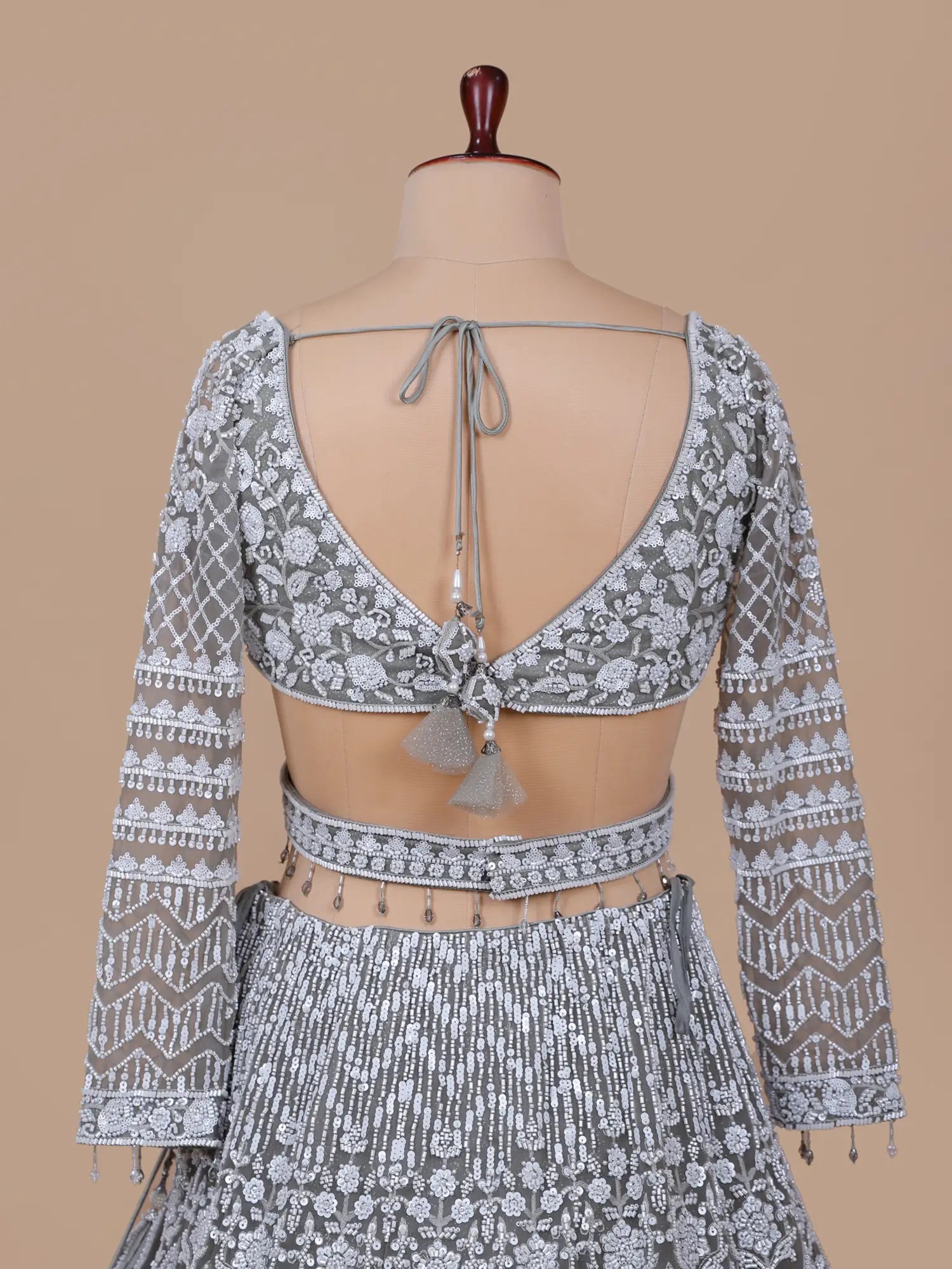 Buy Luxury Grey Net Sequins Party Wear Lehenga Online India