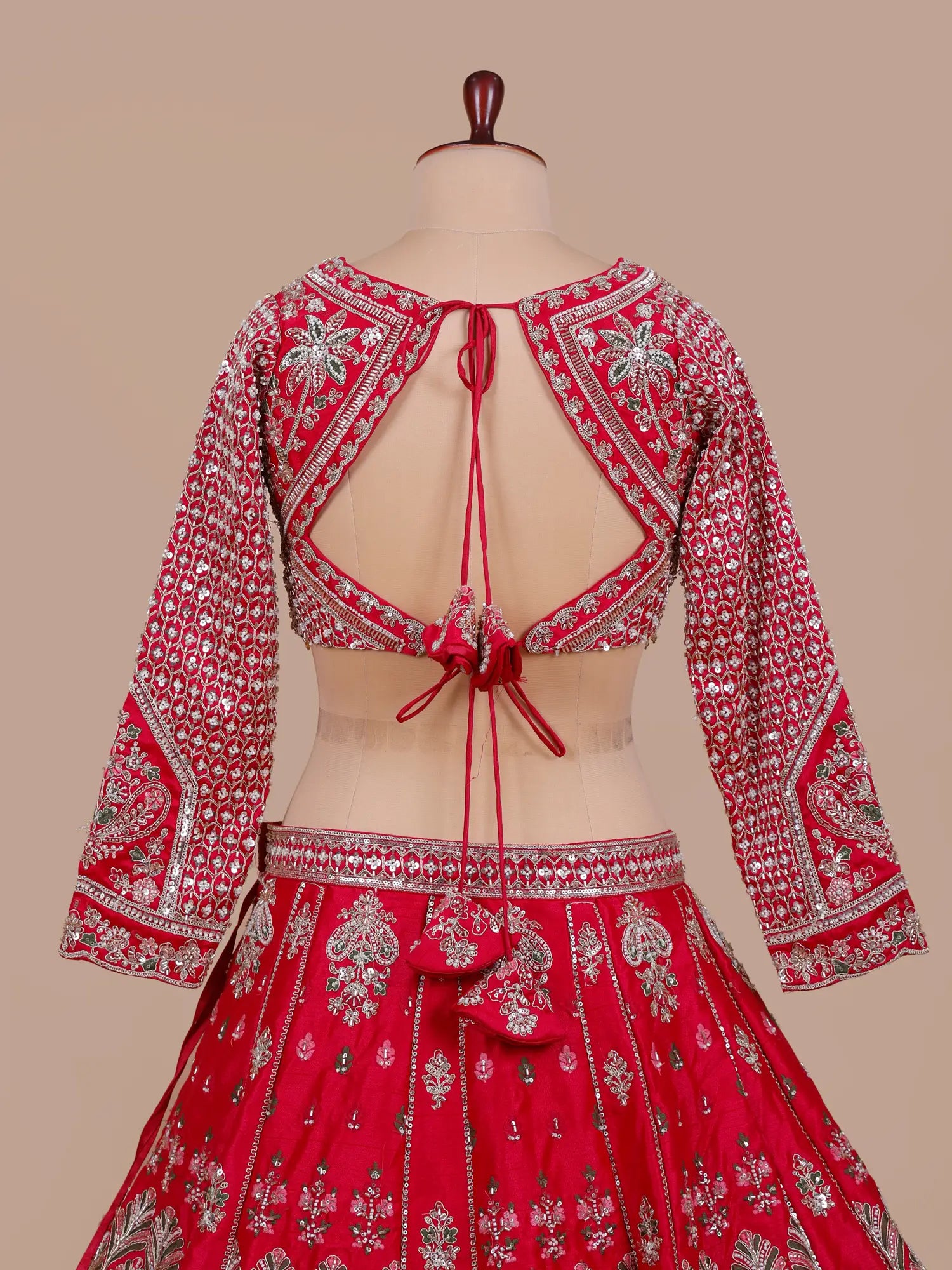 Buy Wedding Wear Rani Silk Lehenga Online With Beads Work