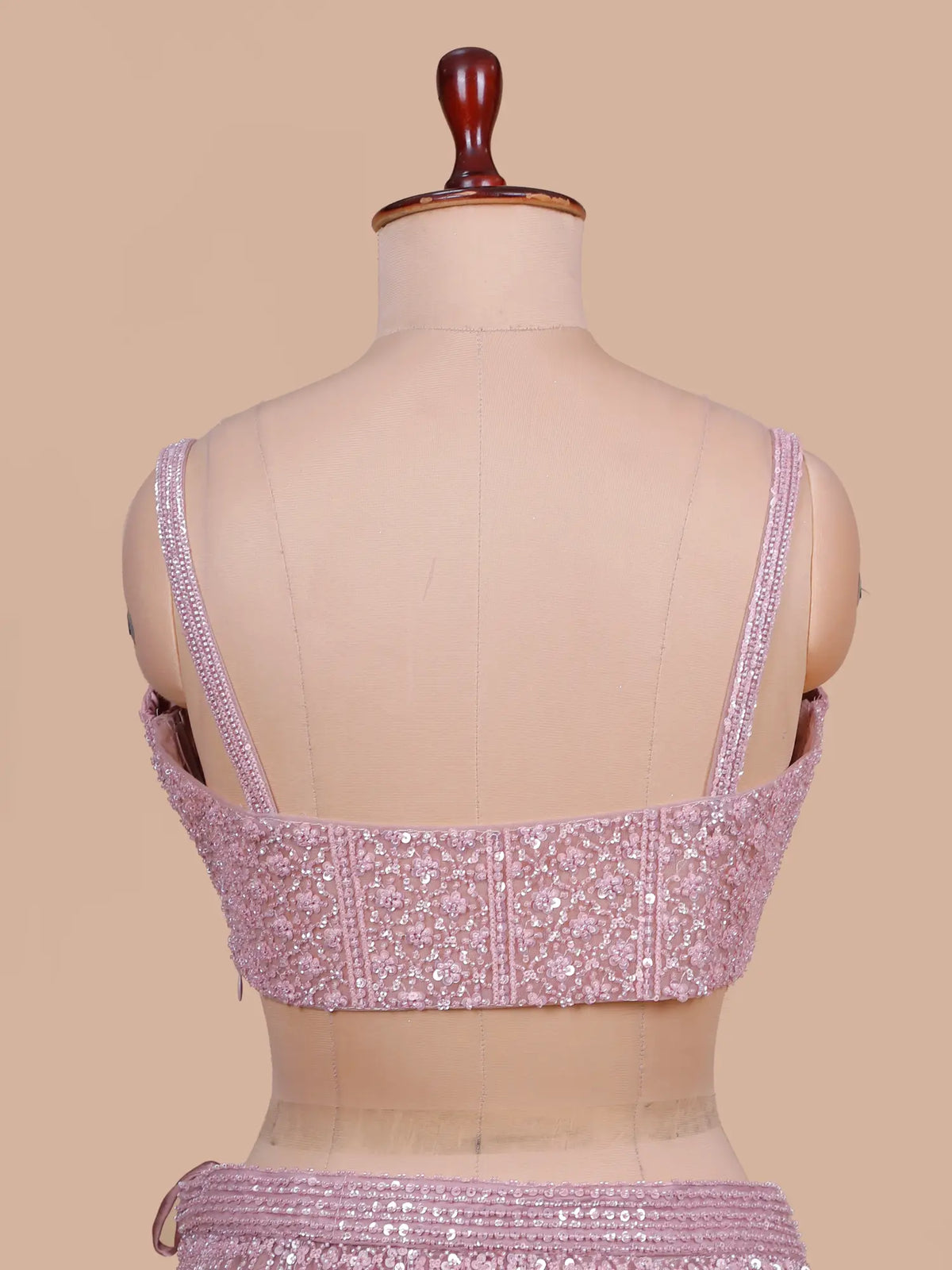 Rosy Pink Net Mermaid Fishcut Lehenga Featuring Beads Work