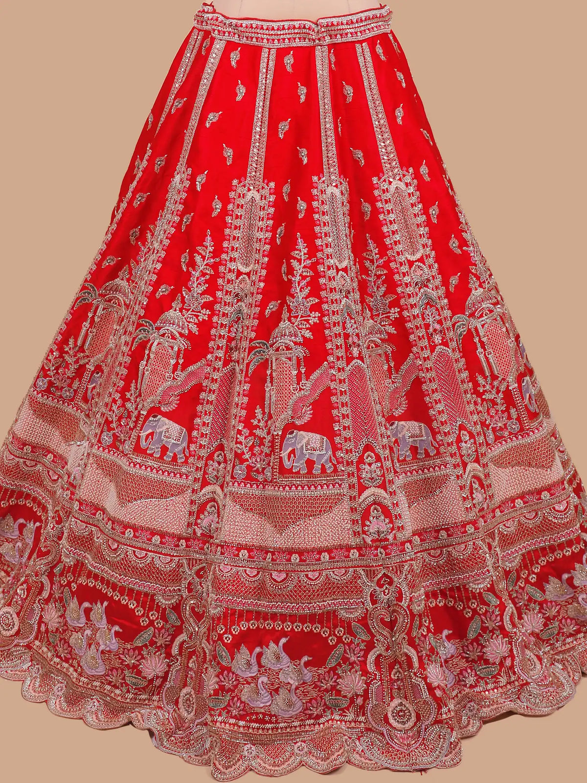 Royal Crimson Bridal Lehenga with Intricate Storytelling Embroidery