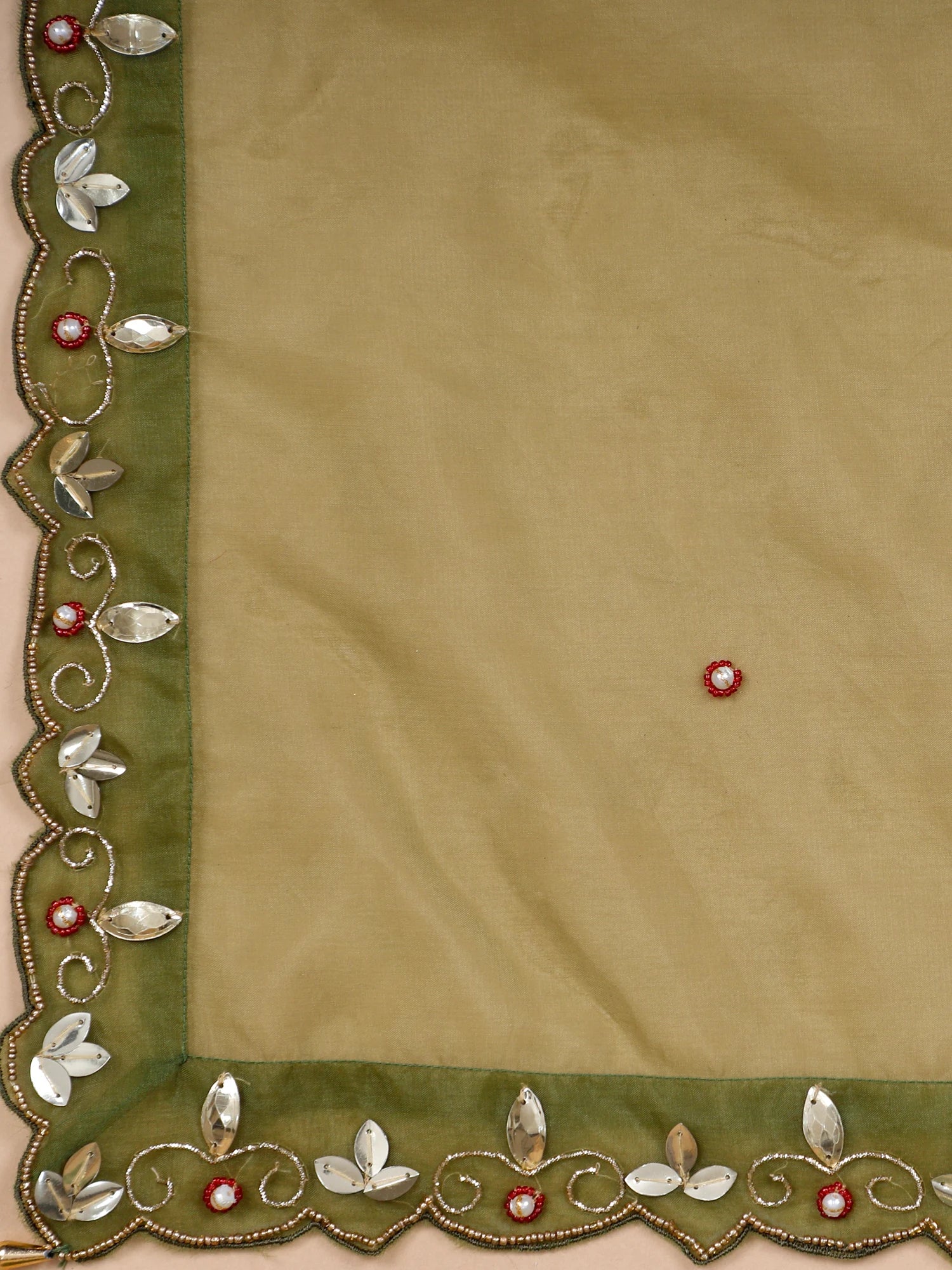 Olive Green Silk Zareen Pearl celebrity inspired lehenga
