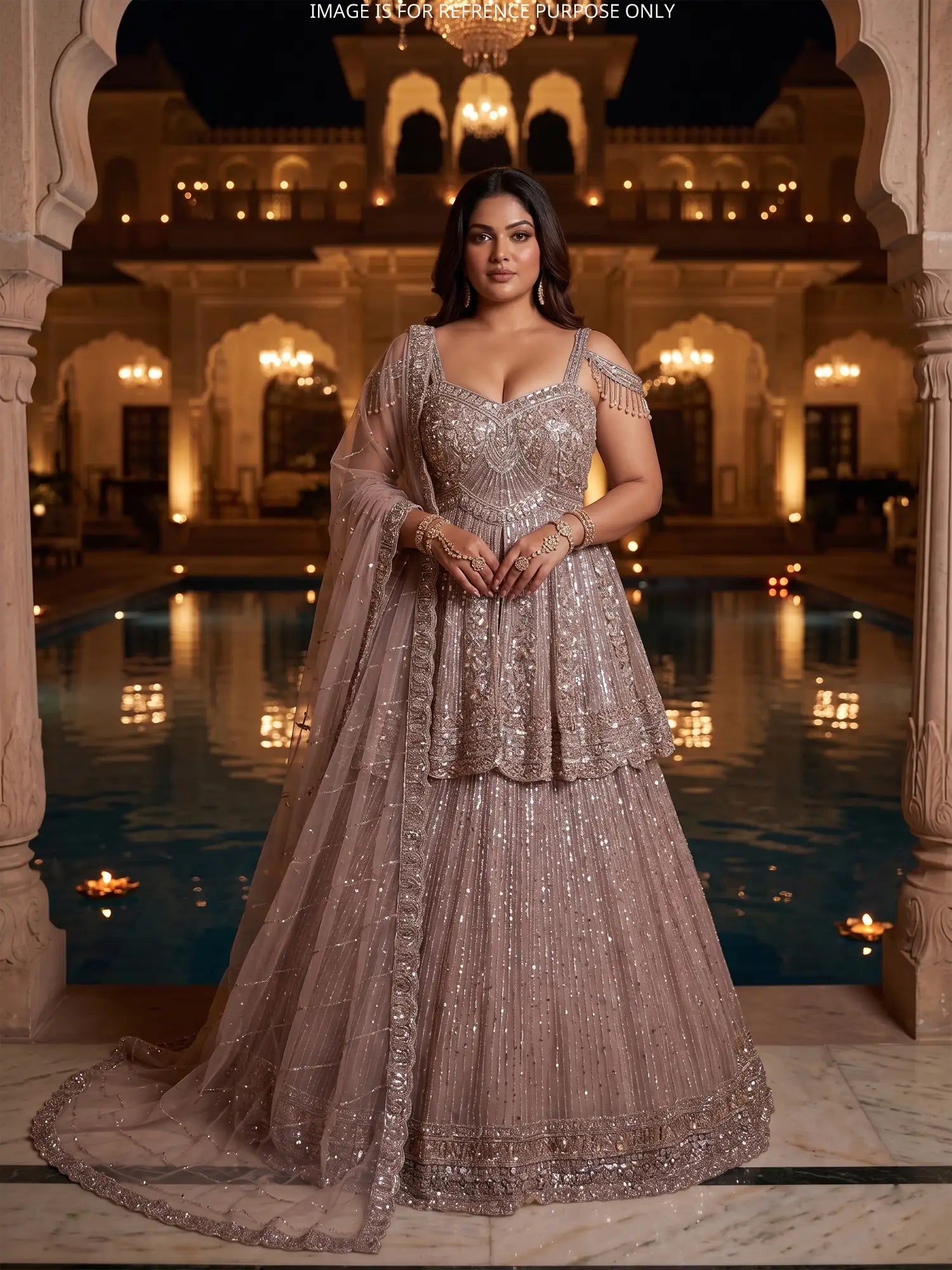 Discover Exclusive Designer Chickoo Peplum Lehenga With Premium Handwork