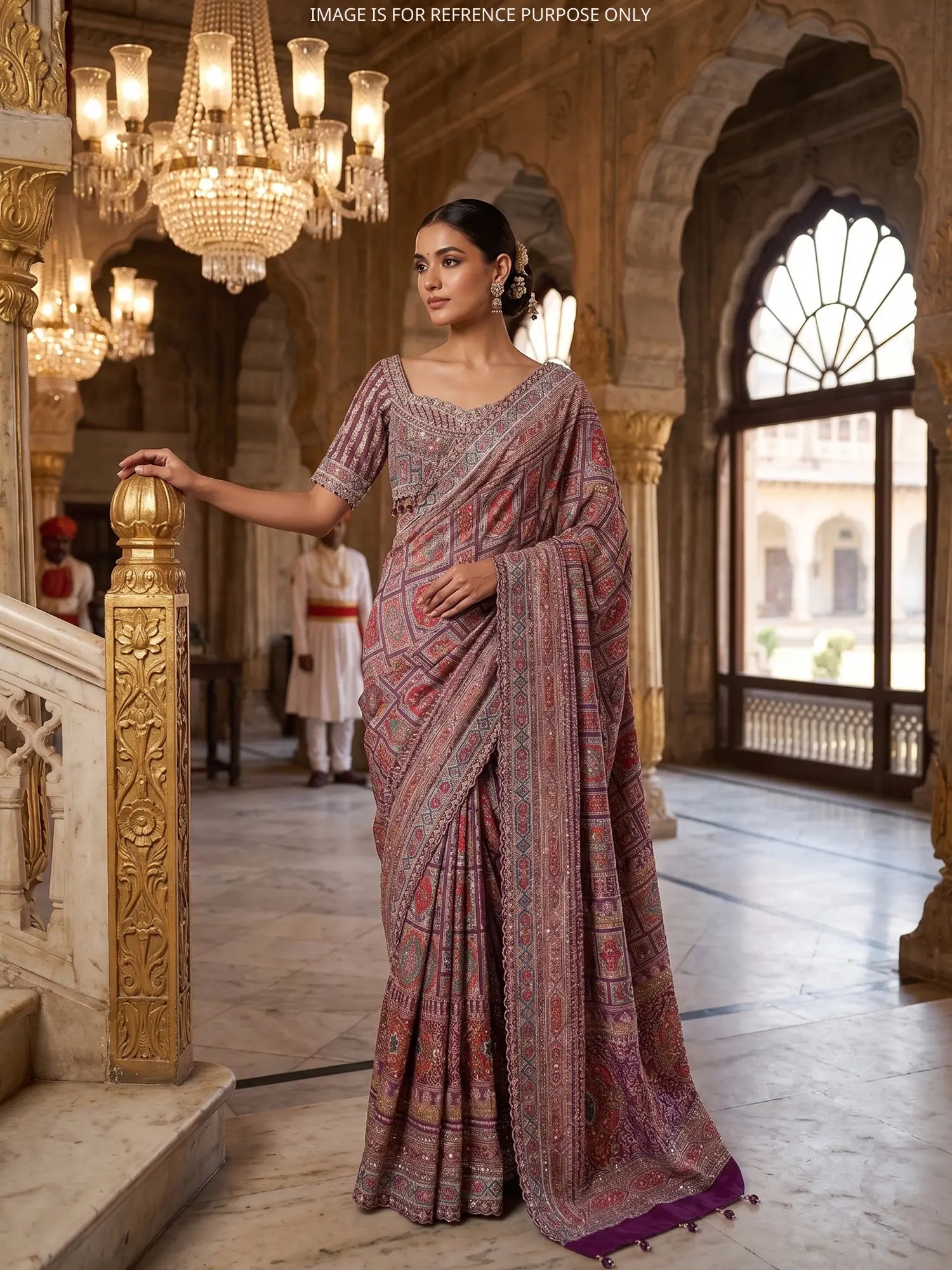Discover Luxury Multicolor Silk Saree Featuring Designer Mirror Work