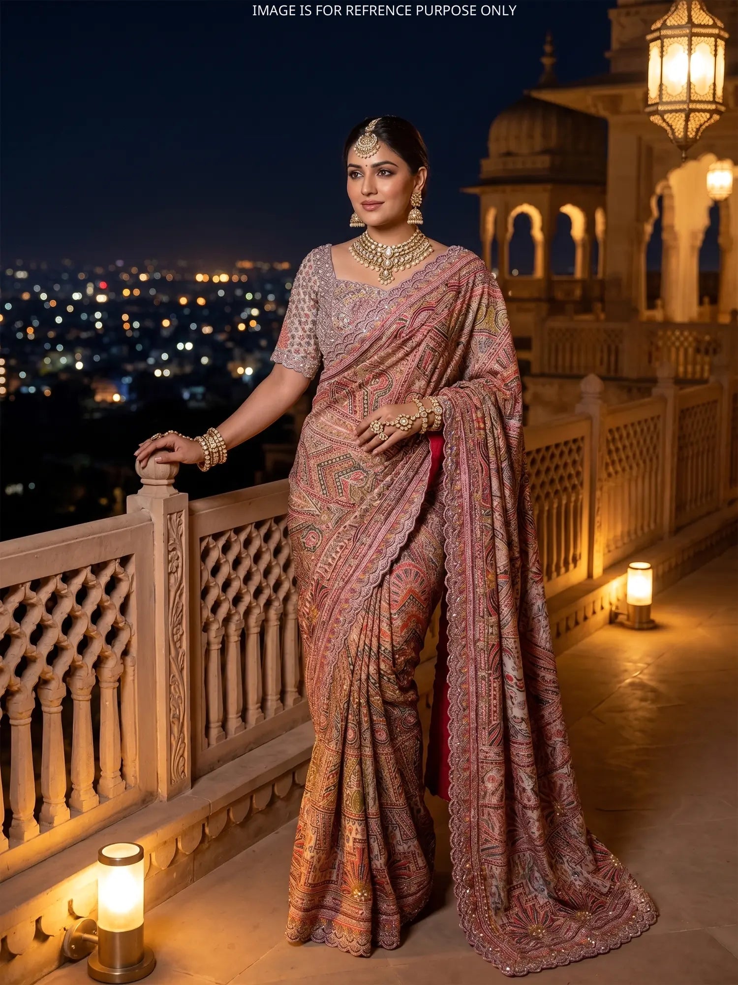 Discover Premium Multicolor Printed Silk Saree Crafted For Designer Elegance