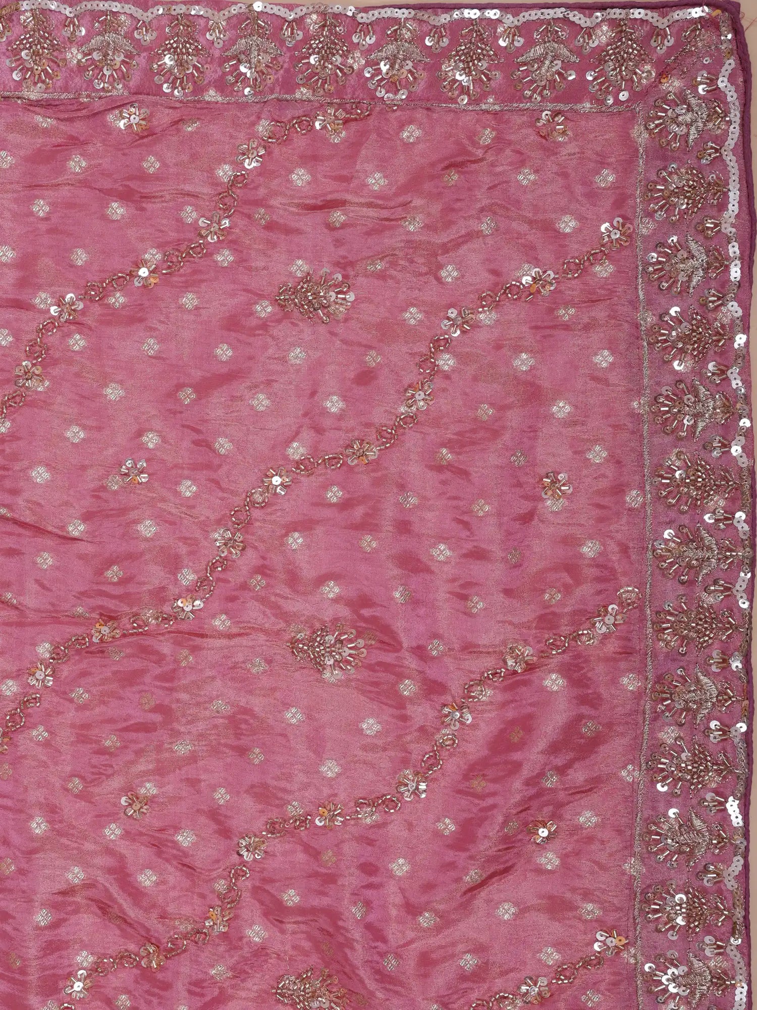 Find Dual Tone Farshi Lehenga In Shimmer Silk For Traditional Wear