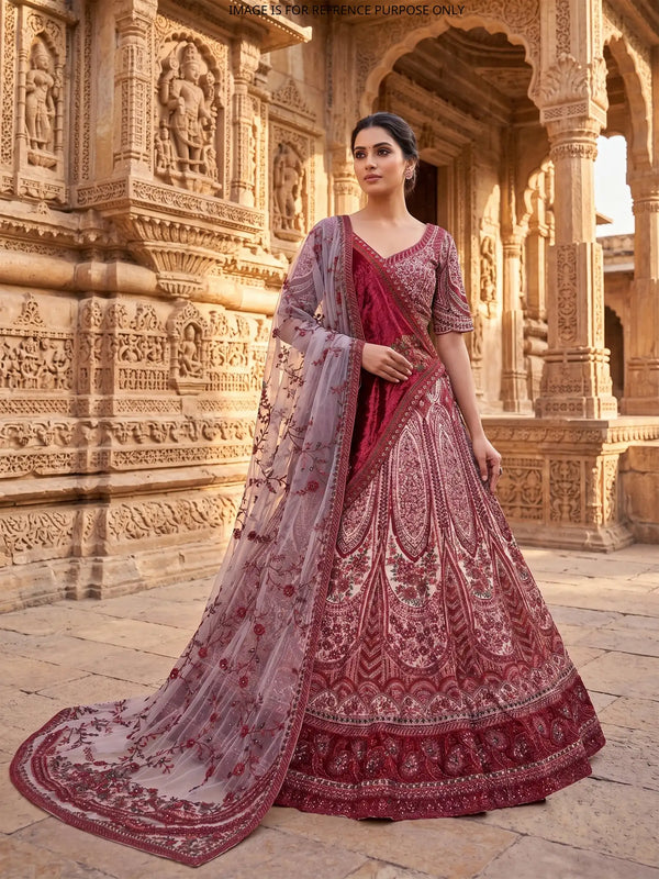 Dual Tone Silk Ready Made Bridal Lehenga For Luxurious Weddings