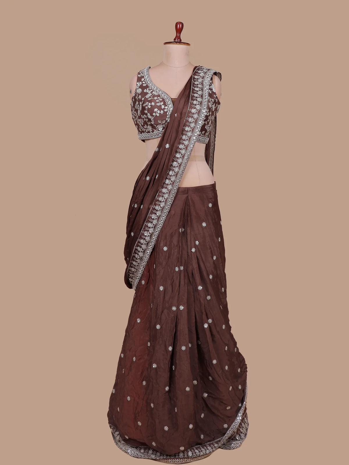 Premium Brown Party Wear Saree Wholesale Collection