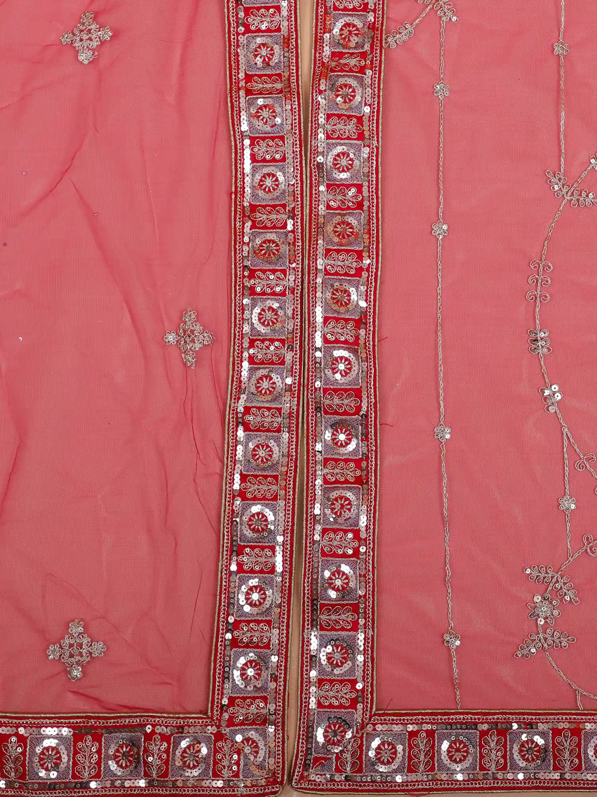 Couture Red Silk Bridal Lehenga Featuring Elephant Jharokha Embroidery