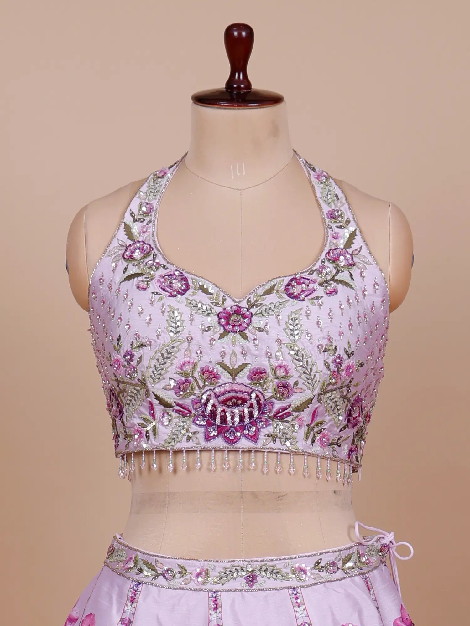 Buy Floral Silk Lehenga With Designer Sequins Work Online