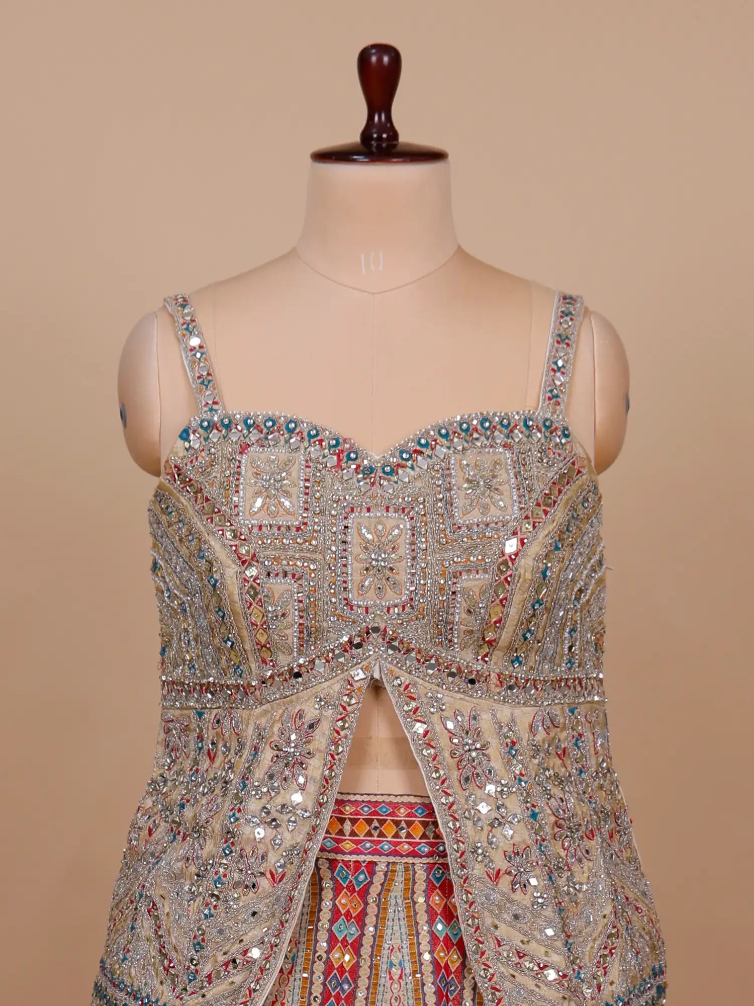 Eye Catching Bollywood Style Multi Silk Peplum Lehenga