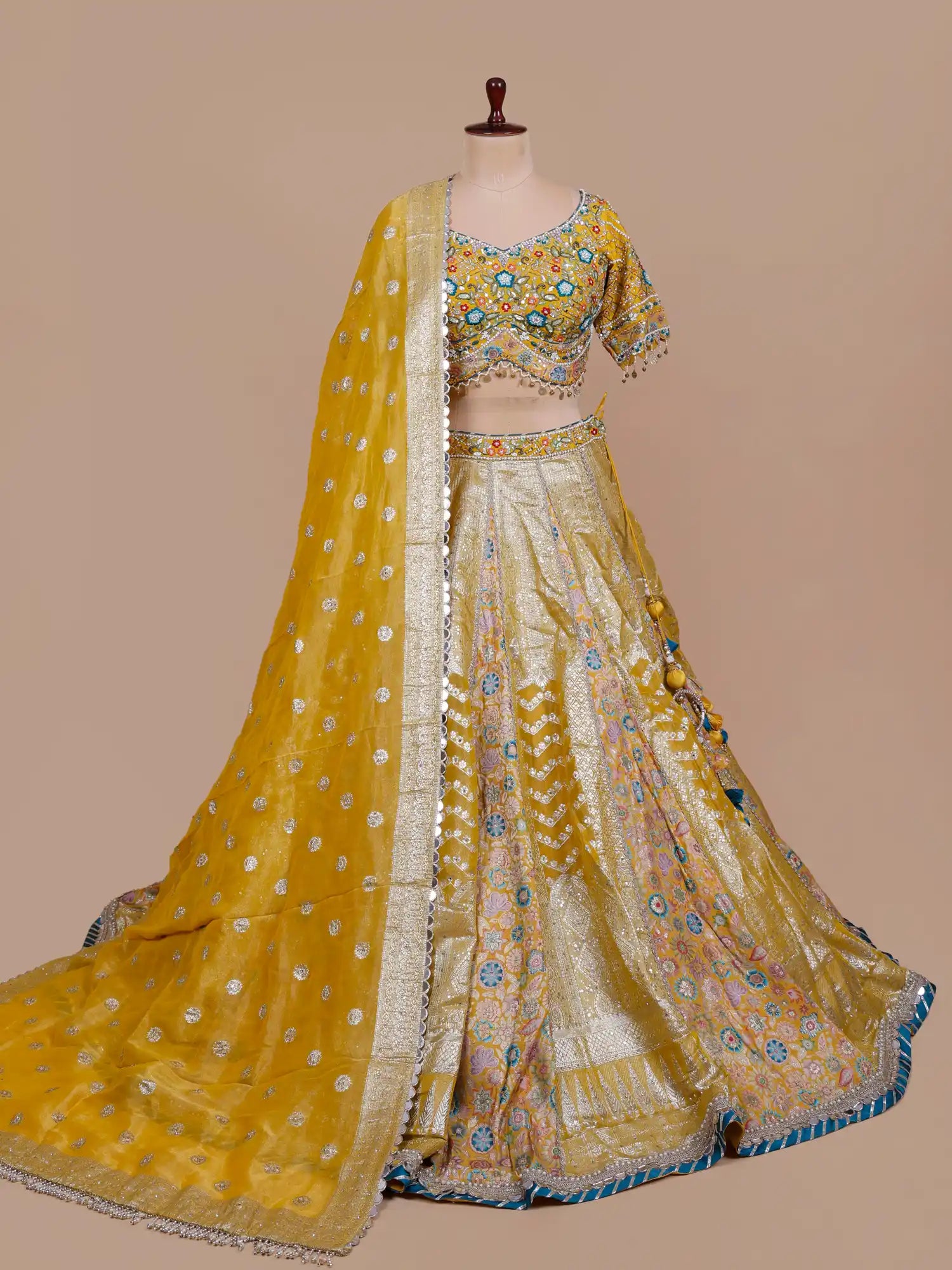 Premium Mustard Yellow Wedding Lehenga Choli Set With Heavy Designer Work