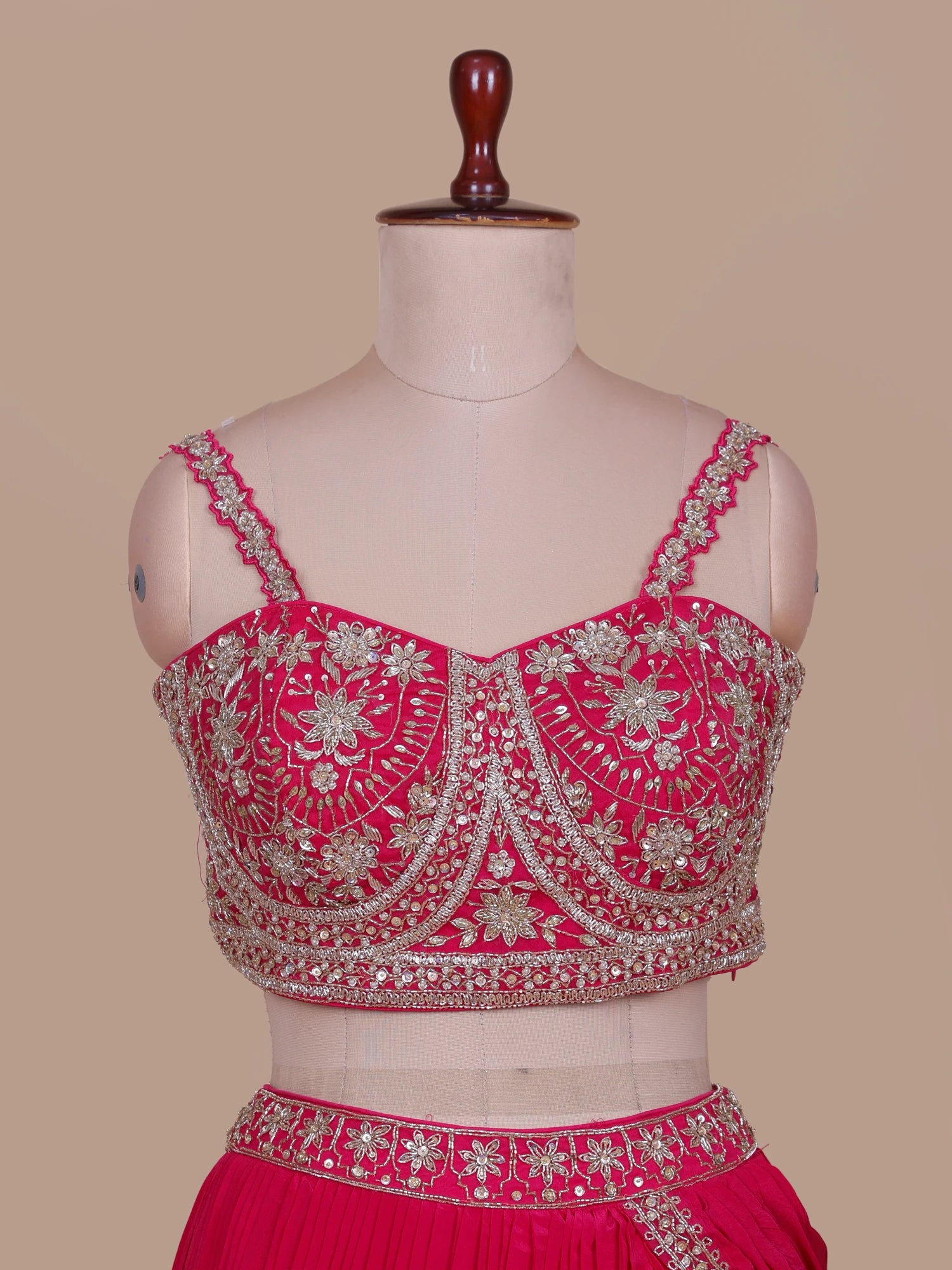 Pink Ethnic Glam Lehenga Crafted In Chinon With Elegant Sequin Work