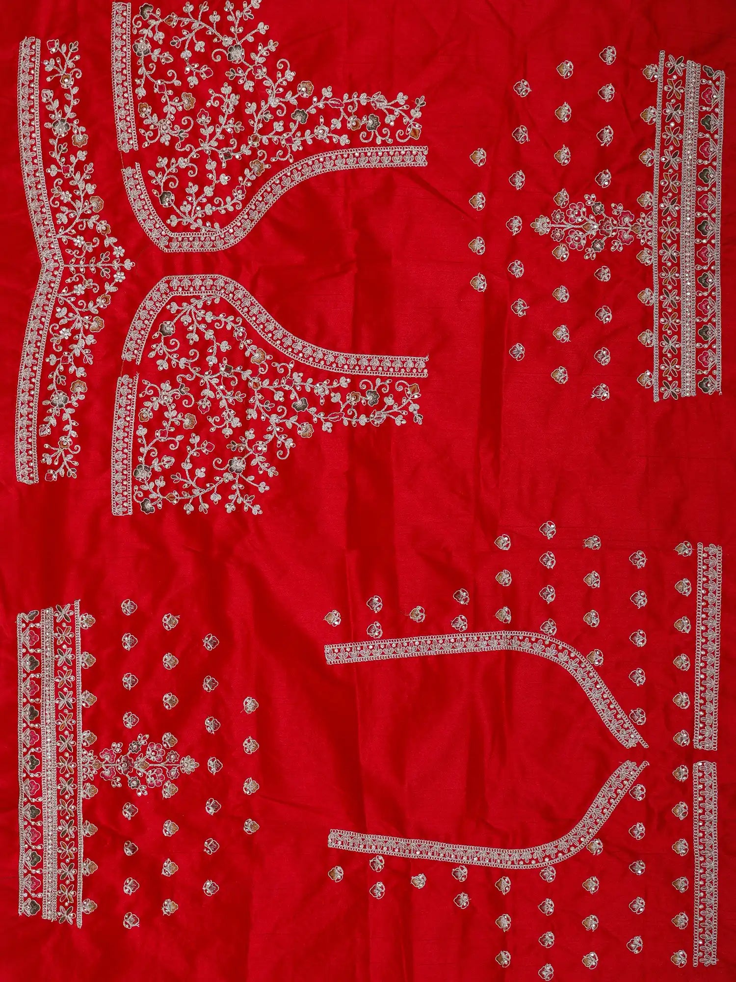 Discover Red Silk Wedding Couture Lehenga Showcasing Traditional Multi Thread Art