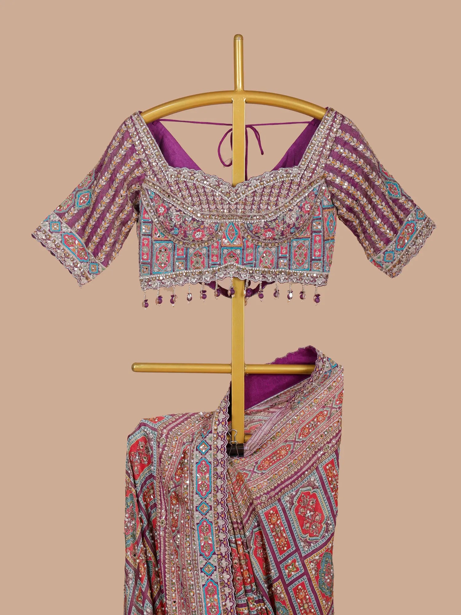 Discover Luxury Multicolor Silk Saree Featuring Designer Mirror Work