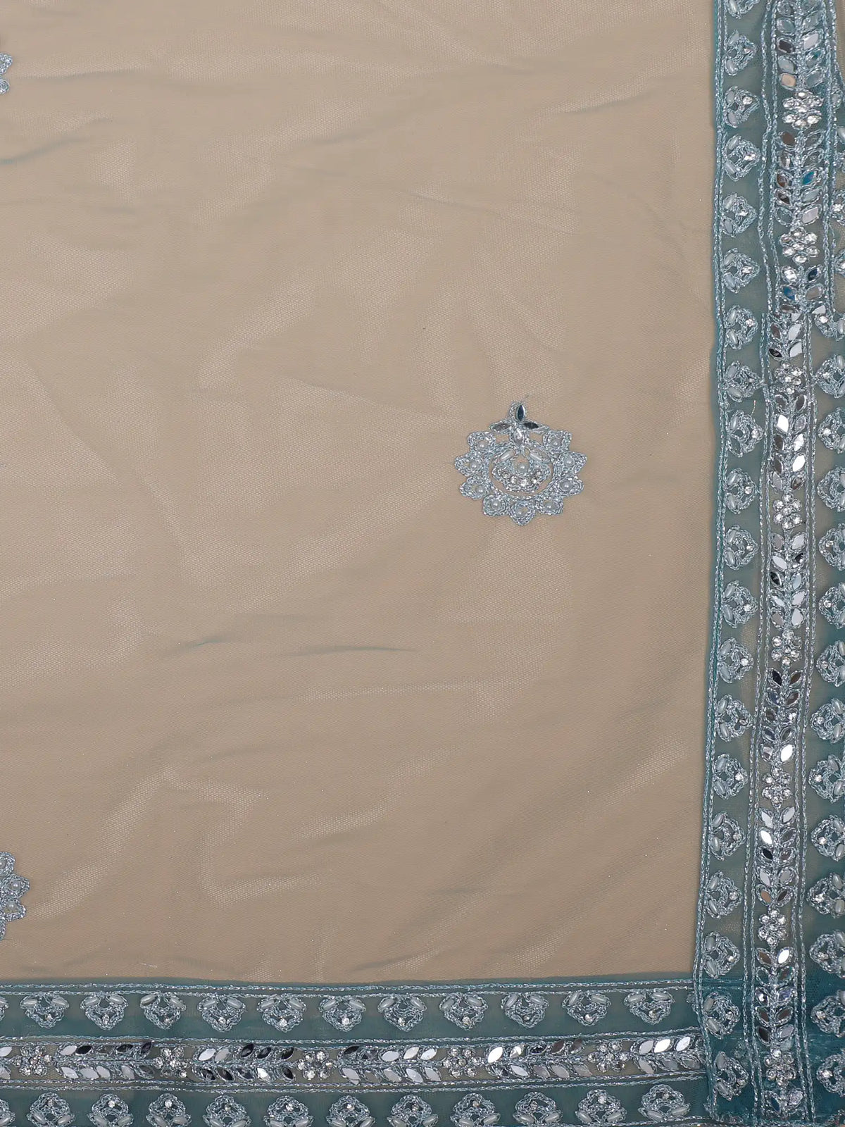 Elegant Teal Designer Lehenga Featuring Pearl Mirror Embellishments