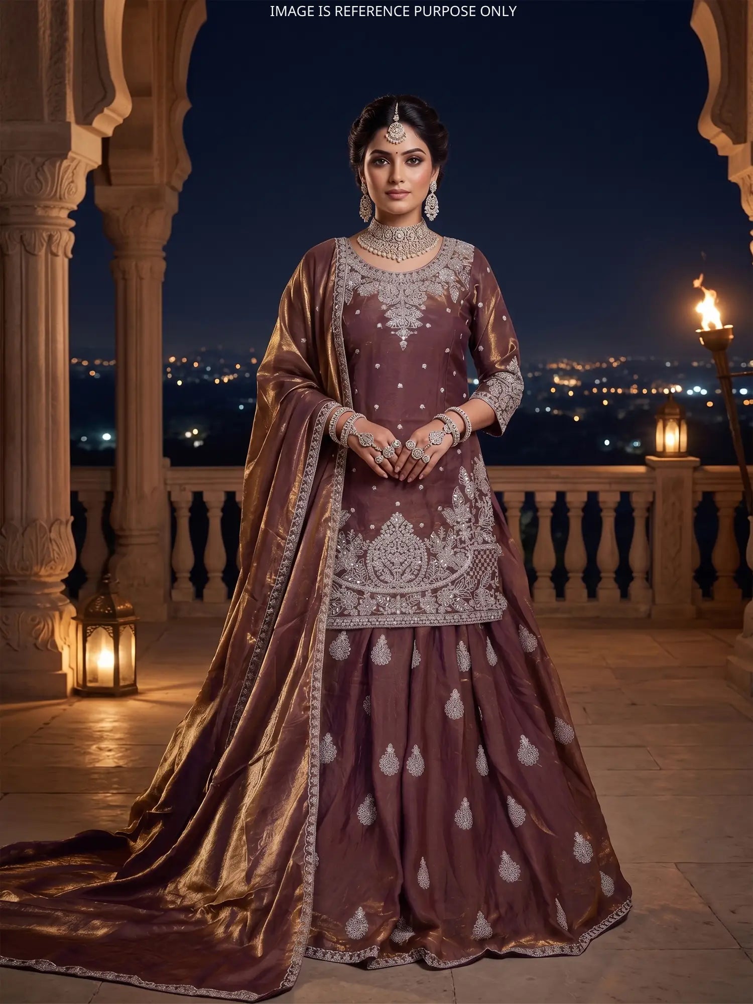 Elegant Traditional Brown Peplum Lehenga Featuring Heritage Work