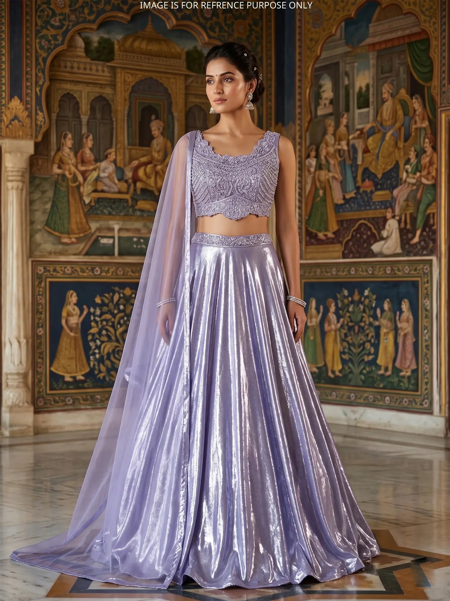Elite Affordable Lavender Lehenga With Designer Couture Embroidery