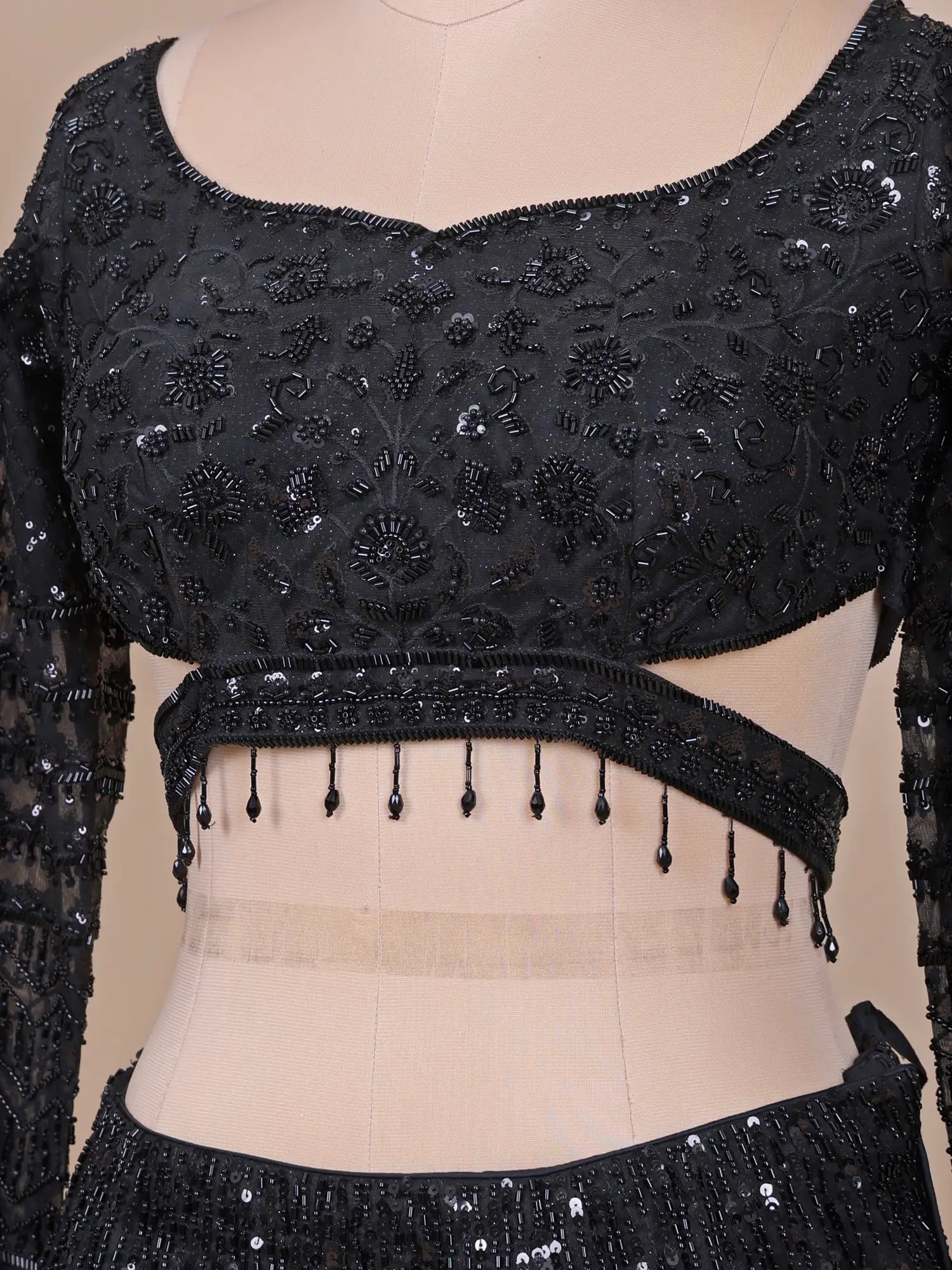 Royal Black Net Lehenga Choli with Luxury Designer Embroidery and Detailing