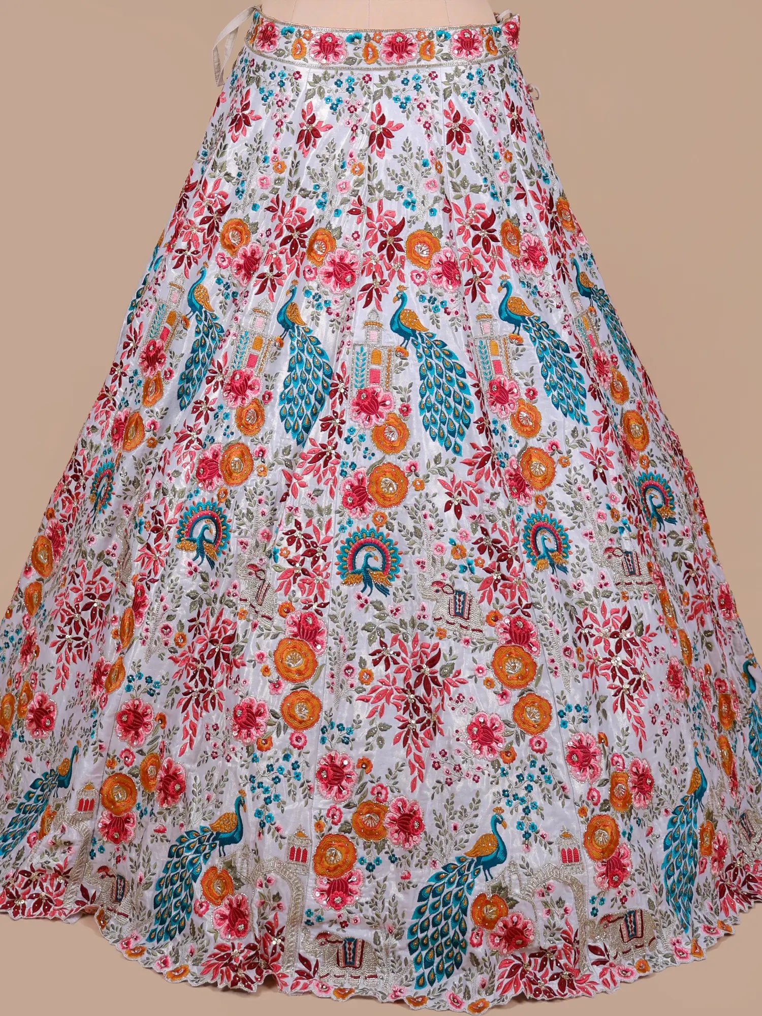 Buy Designer Multi Color Silk Lehenga for Traditional Wedding and Grand Celebrations
