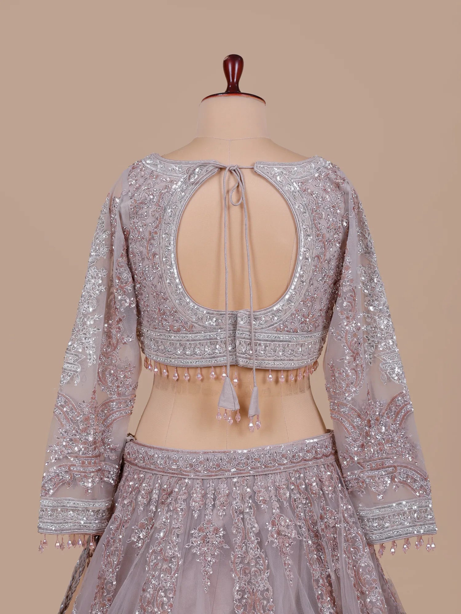 Luxury Party Wear Onion Pink Net Lehenga With Diamond Work