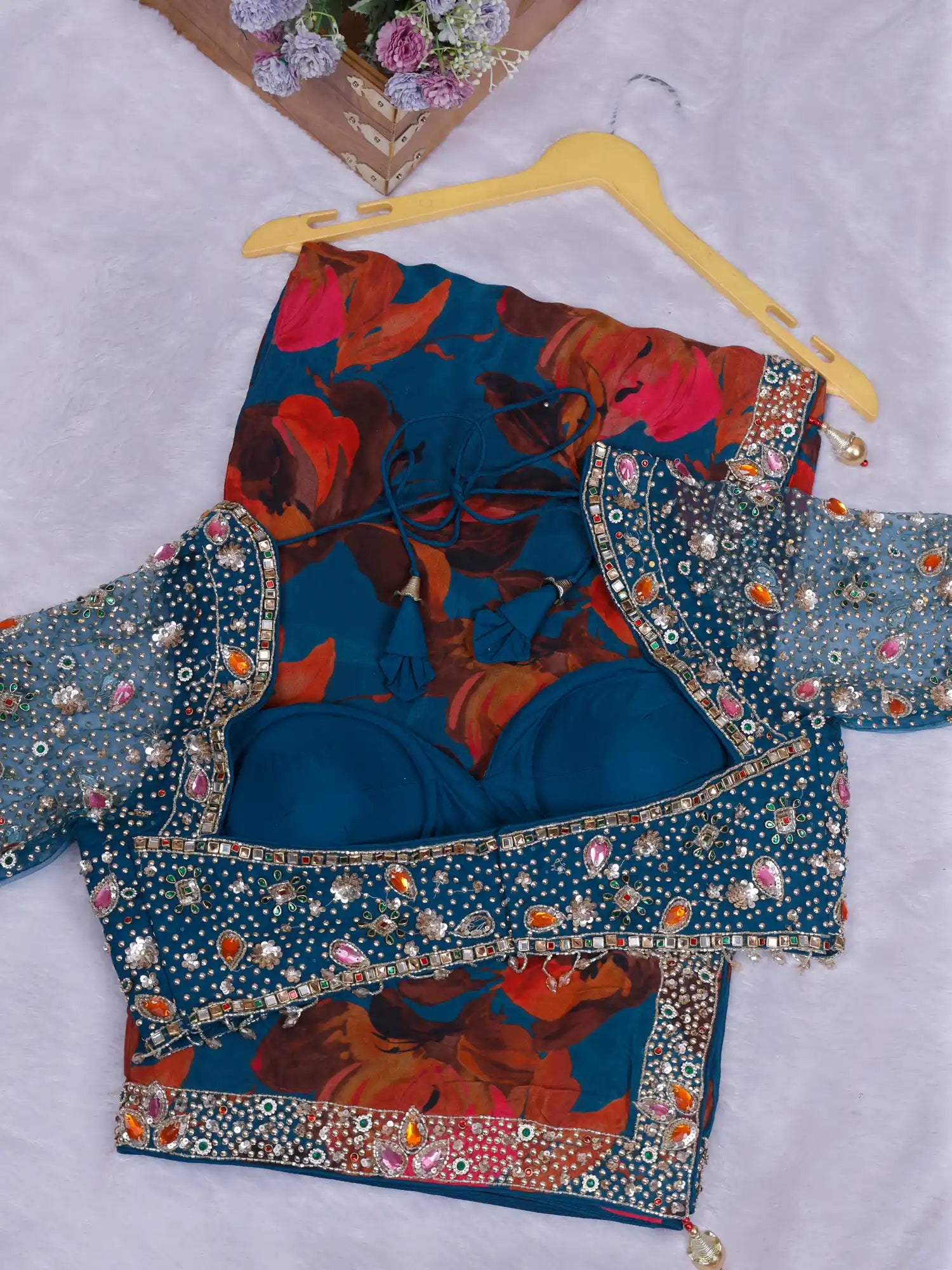 Heritage Peacock Blue Saree With Elegant Luxury Finish