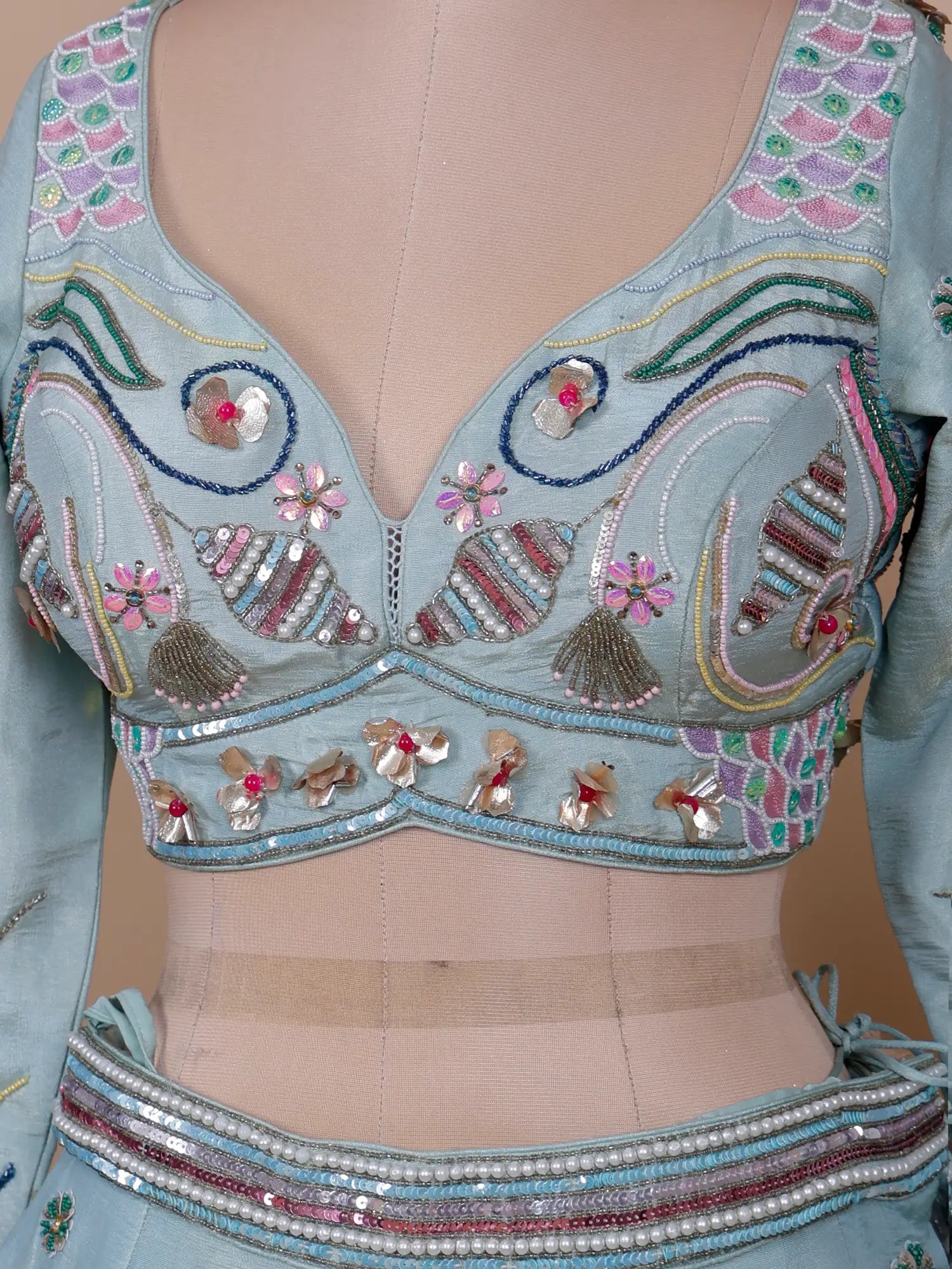 Discover Elite Sky Blue Designer Lehenga Crafted Regal Charm