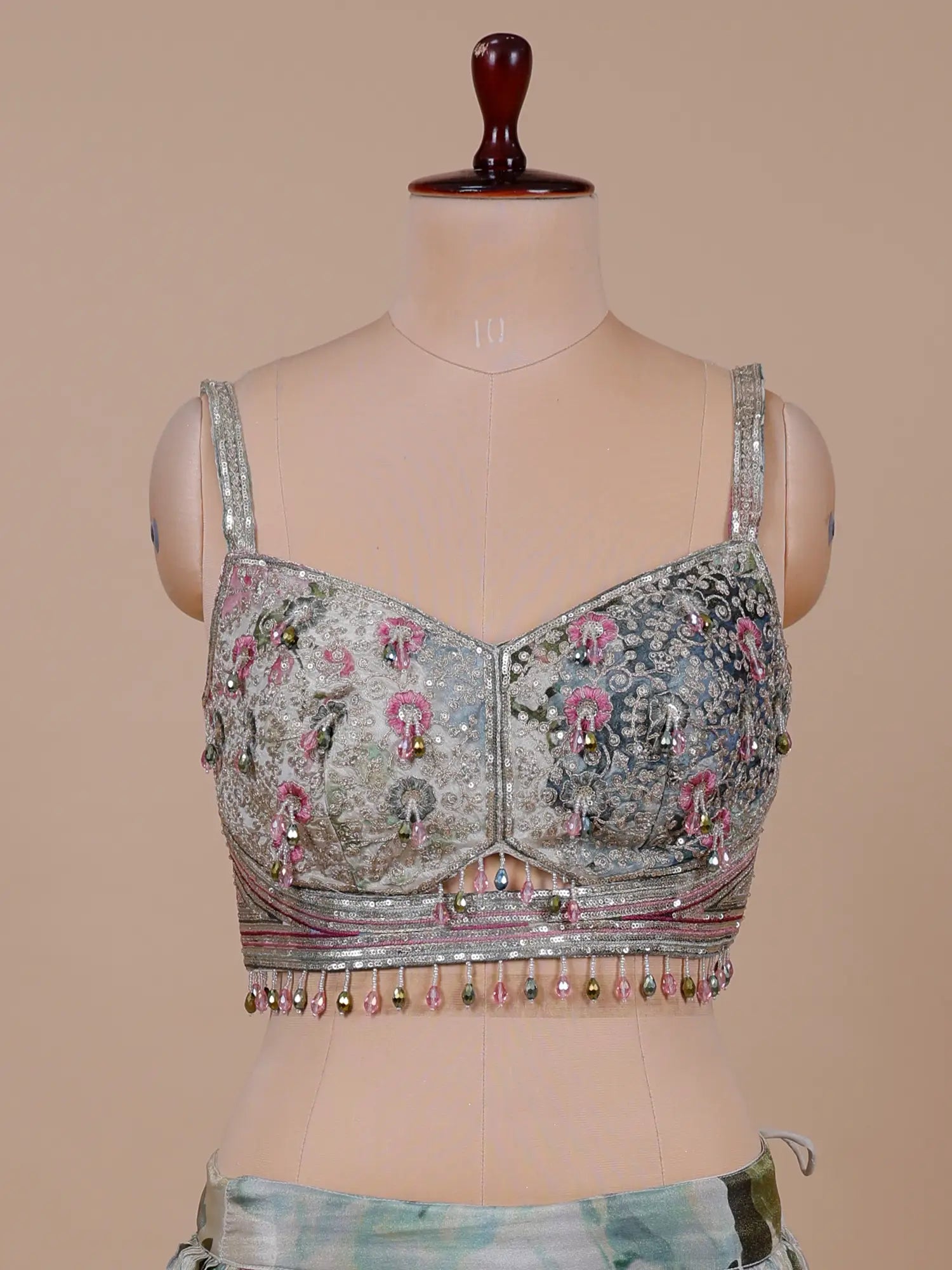Affordable Floral Multi Color Crepe Silk Lehenga Choli