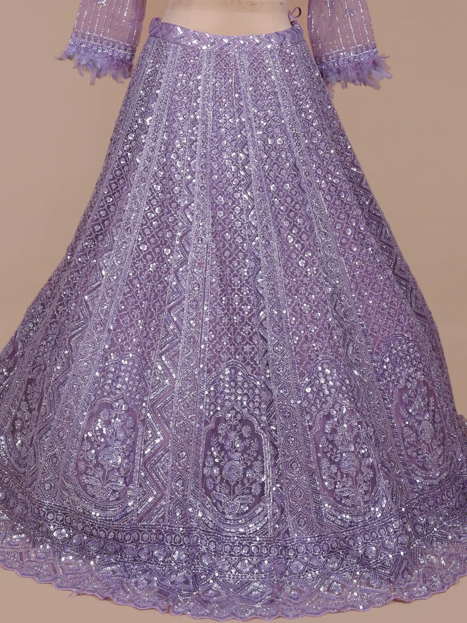 Buy Beautiful Lavender Lehenga With Beads Work For Wedding Functions