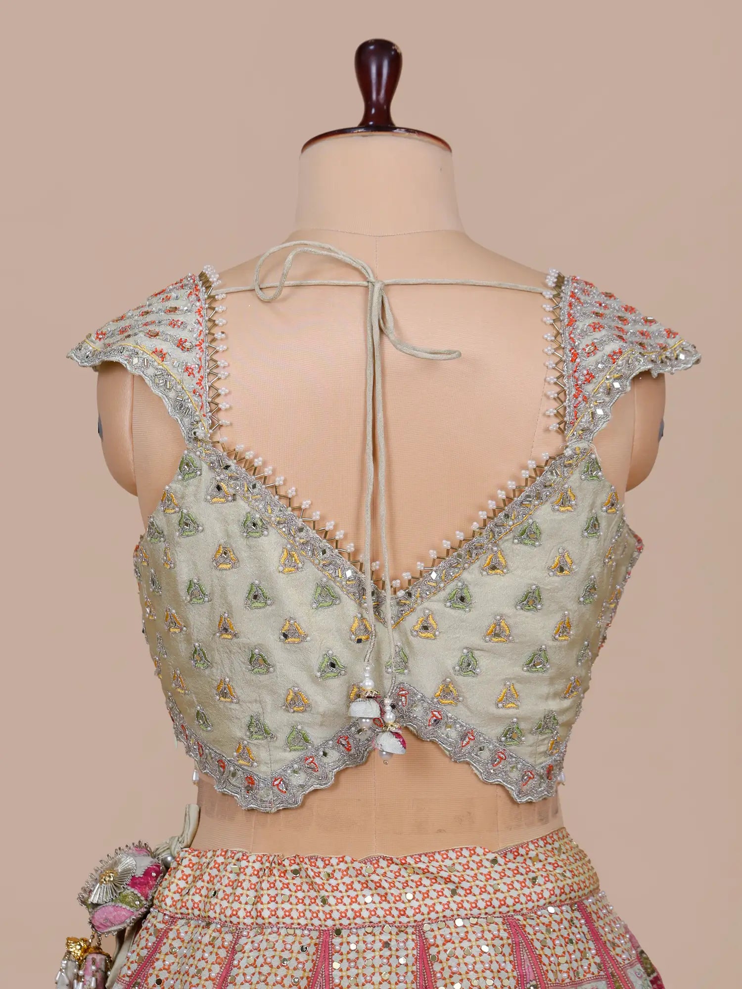 Trending Designer Multi Silk Lehenga Set Pearl Sequins Work