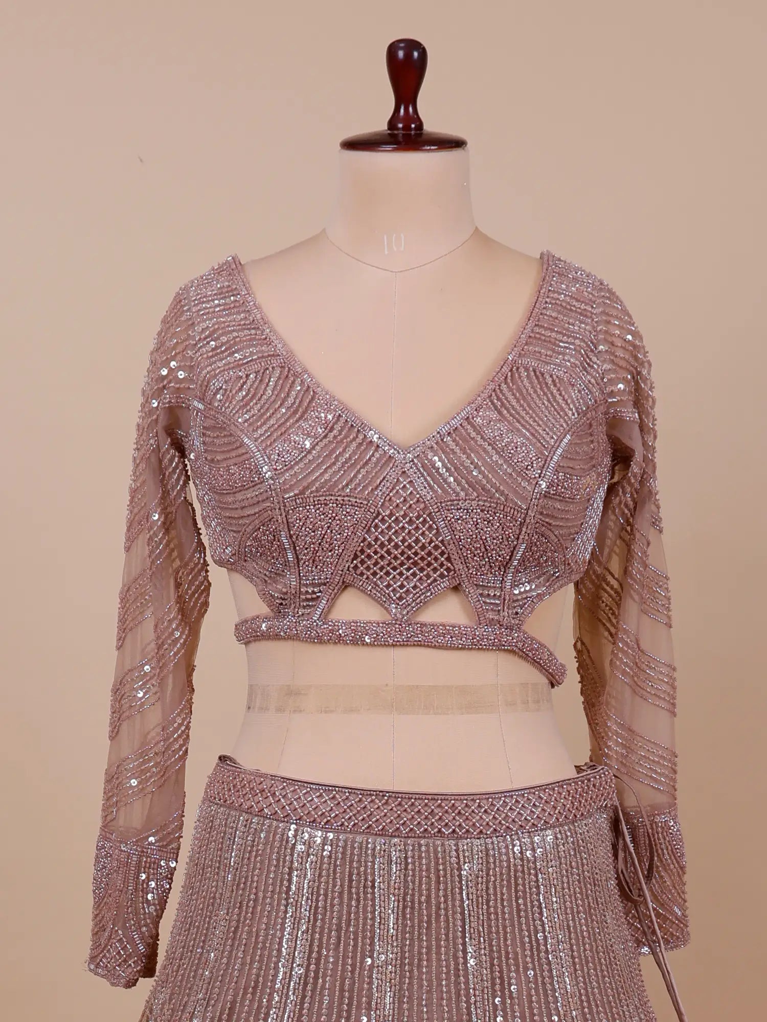 Stylish Rose Pink Designer Net Lehenga Choli With Beads Work