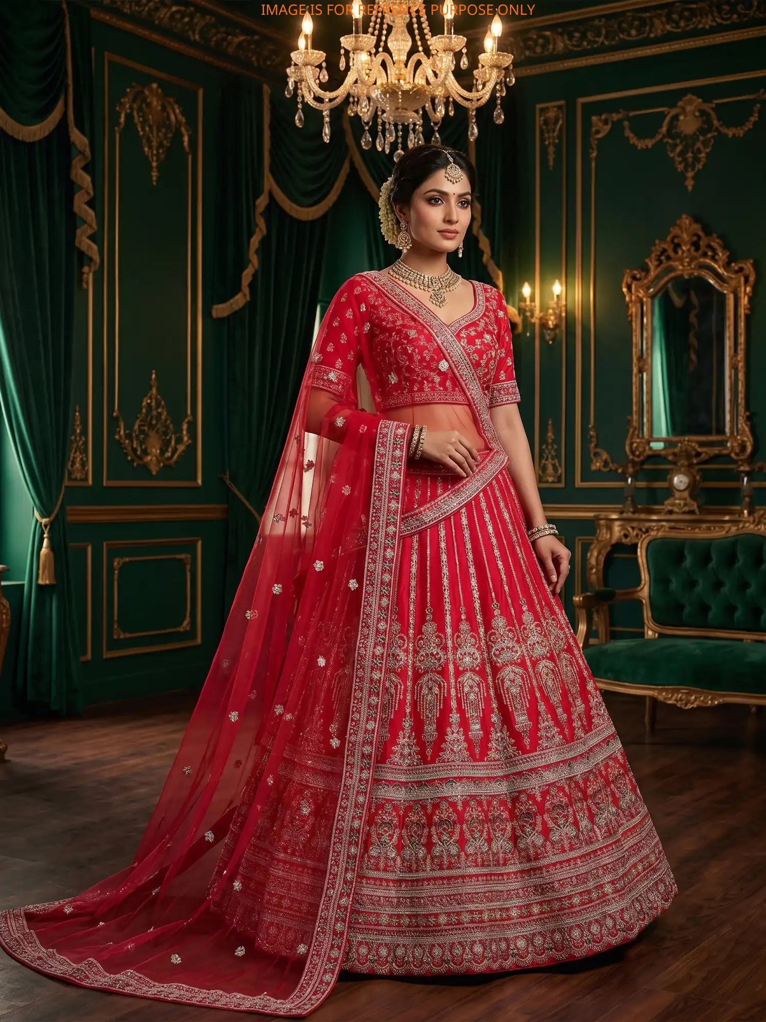 Get Rani Pink Silk Unstitched Bridal Lehenga Online With Signature Diamond Embroidery