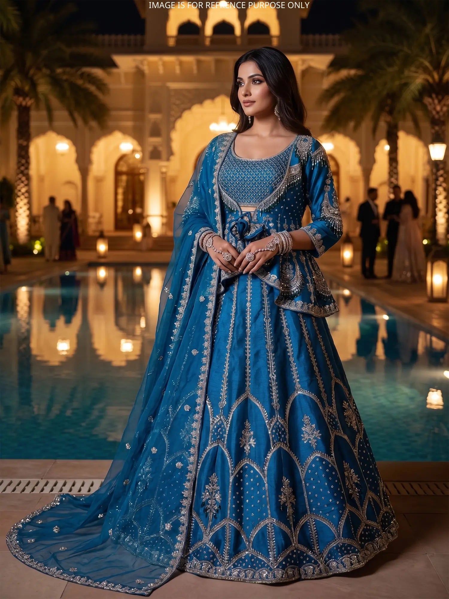 Get This Designer Royal Blue Silk Lehenga With Heavy Work