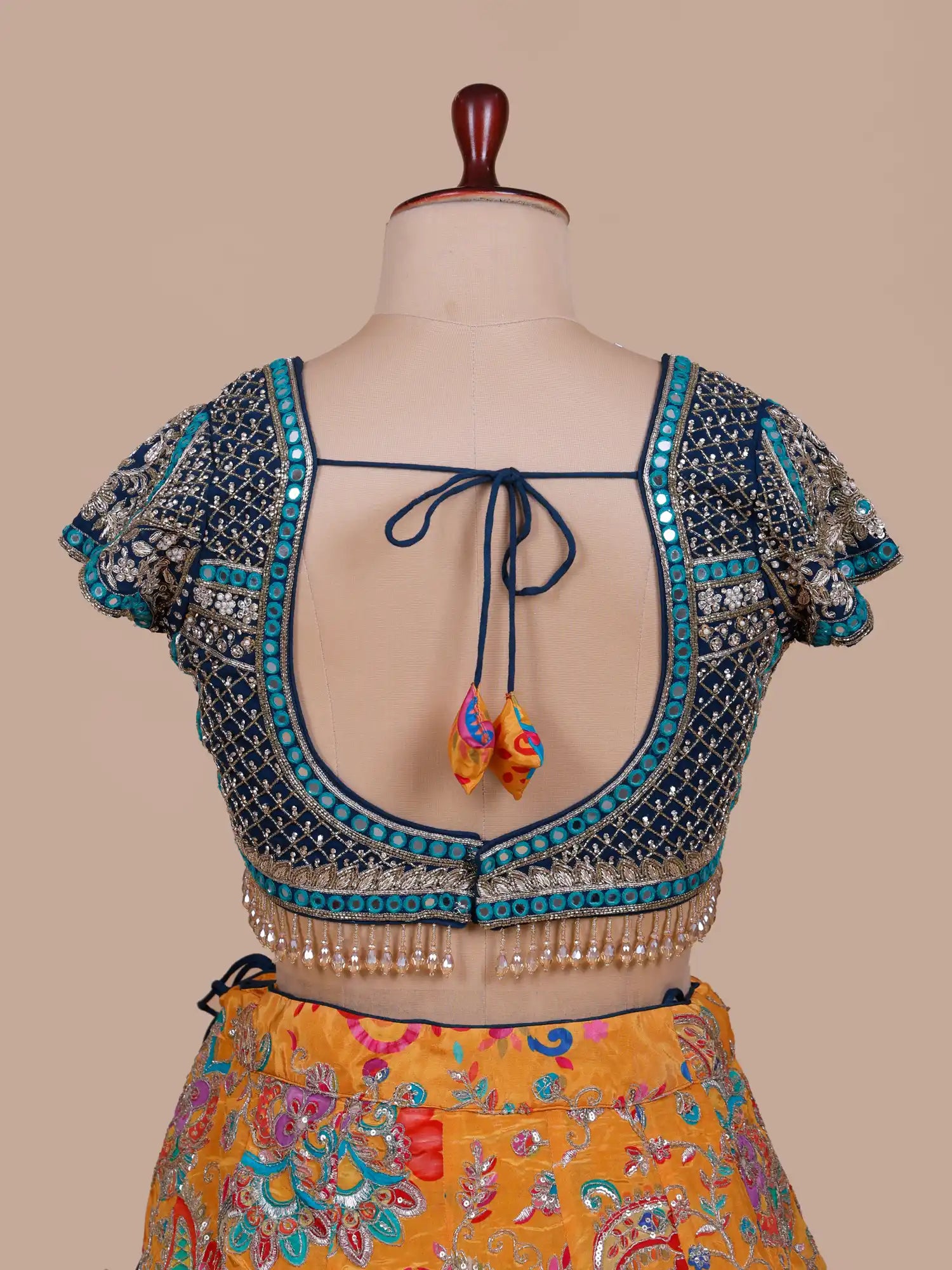 Buy Majestic Dual Tone Lehenga With Luxury Mirror Zardosi Work