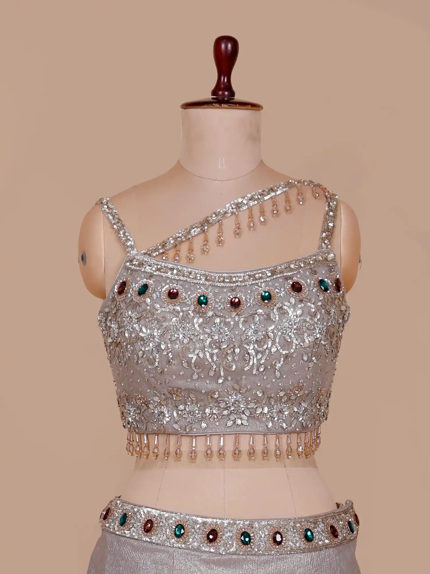 Royal Grey Imported Mermaid Lehenga With Couture Glamour