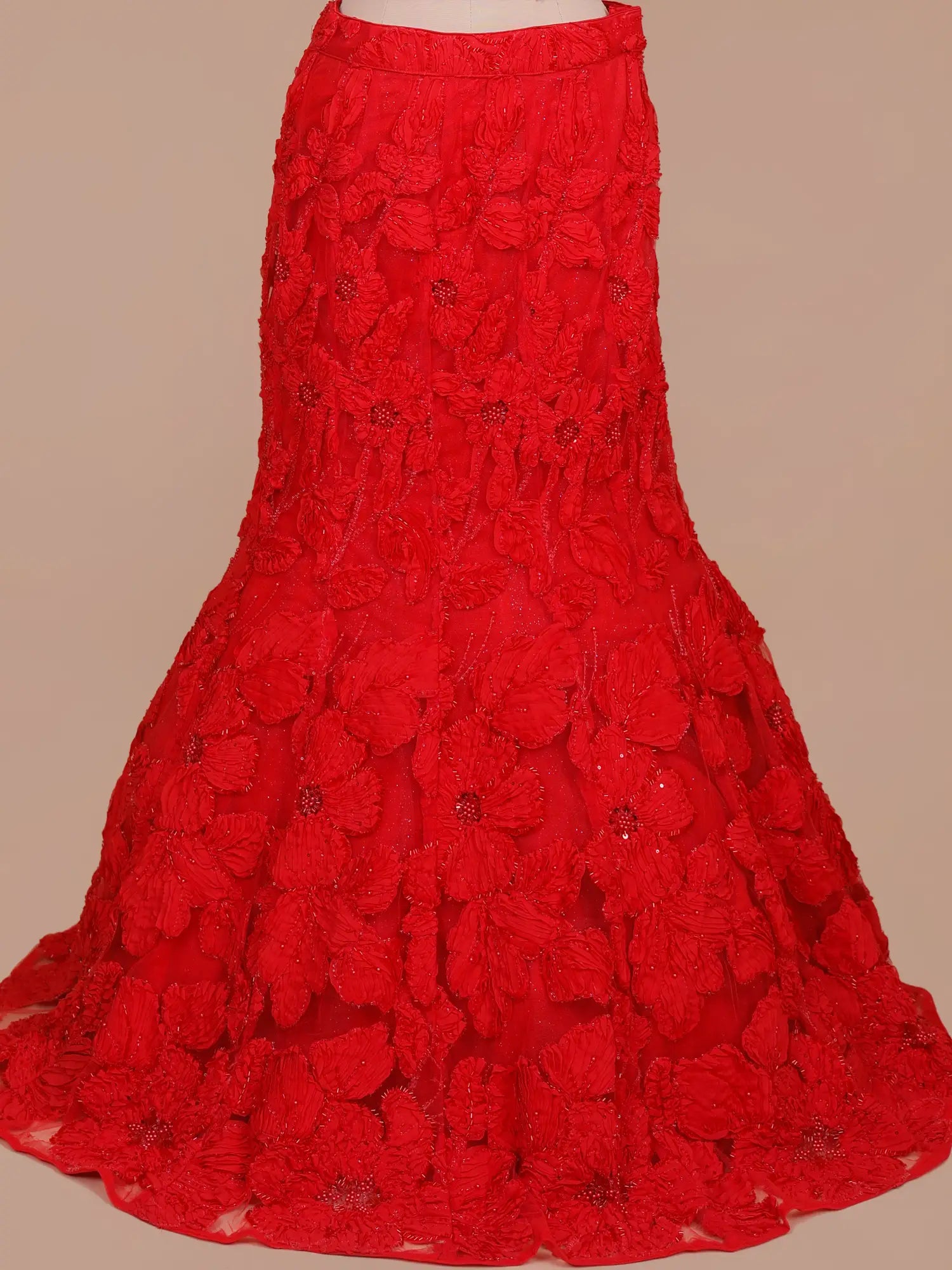 Buy Red Mermaid Fishcut Lehenga Online With Designer Appliqué Work