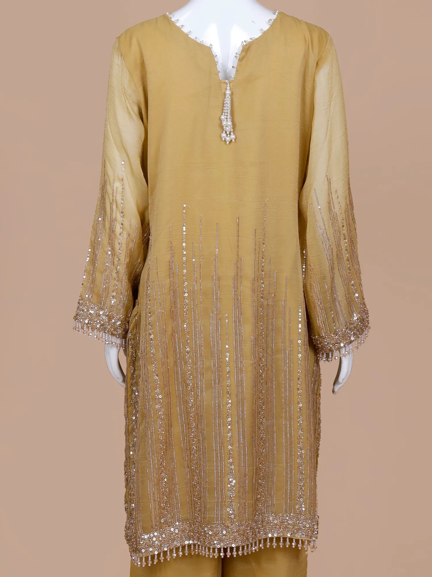 Shop Iconic Golden Organza Designer Salwar Suit For Wedding And Festive Wear