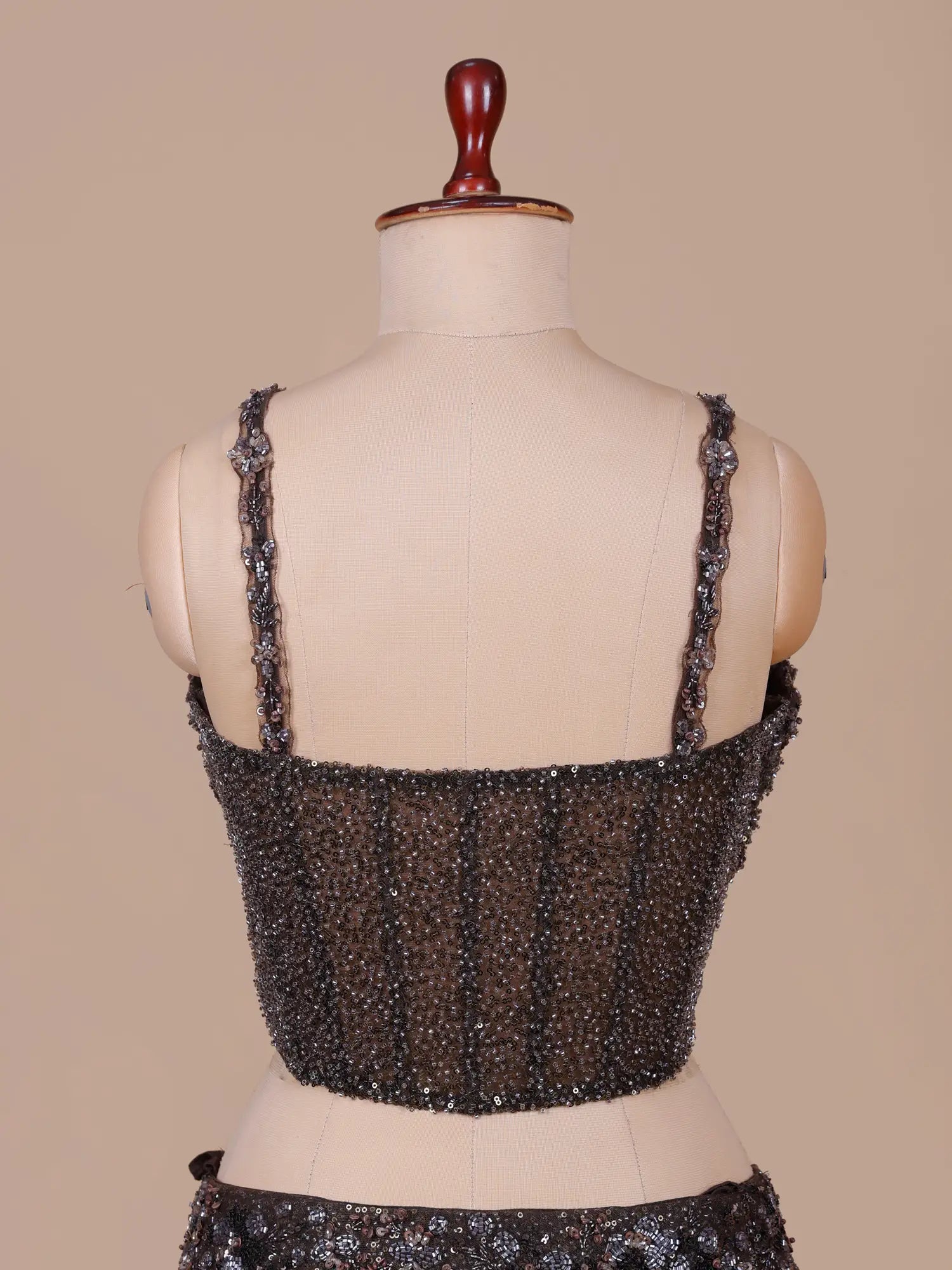Shop Charcoal Couture Lehenga Online Featuring Elegant Work