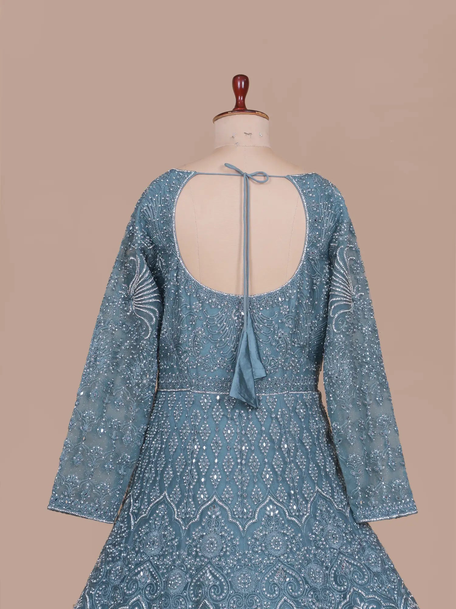 Shop Luxury Rama Blue Ethnic Gown With Elegant Detailing