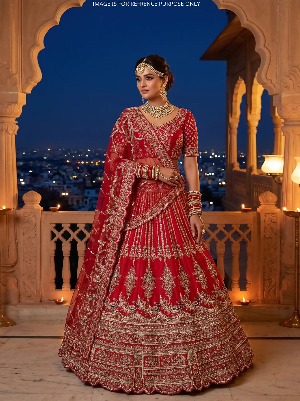 Grand Rani Silk Lehenga Showcasing Peacock Motifs and Layered Embroidery