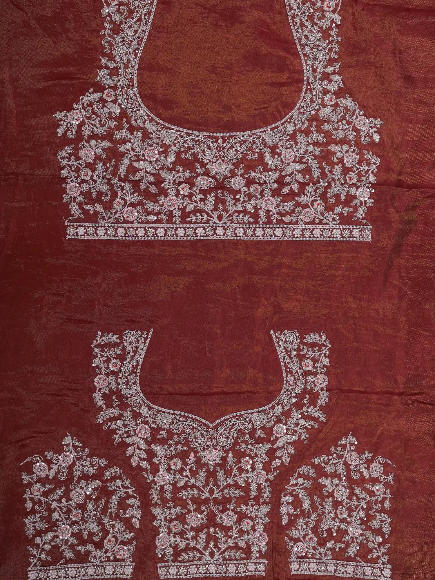 Maroon Shimmer Heavy Diamond Work wedding lehenga for bride