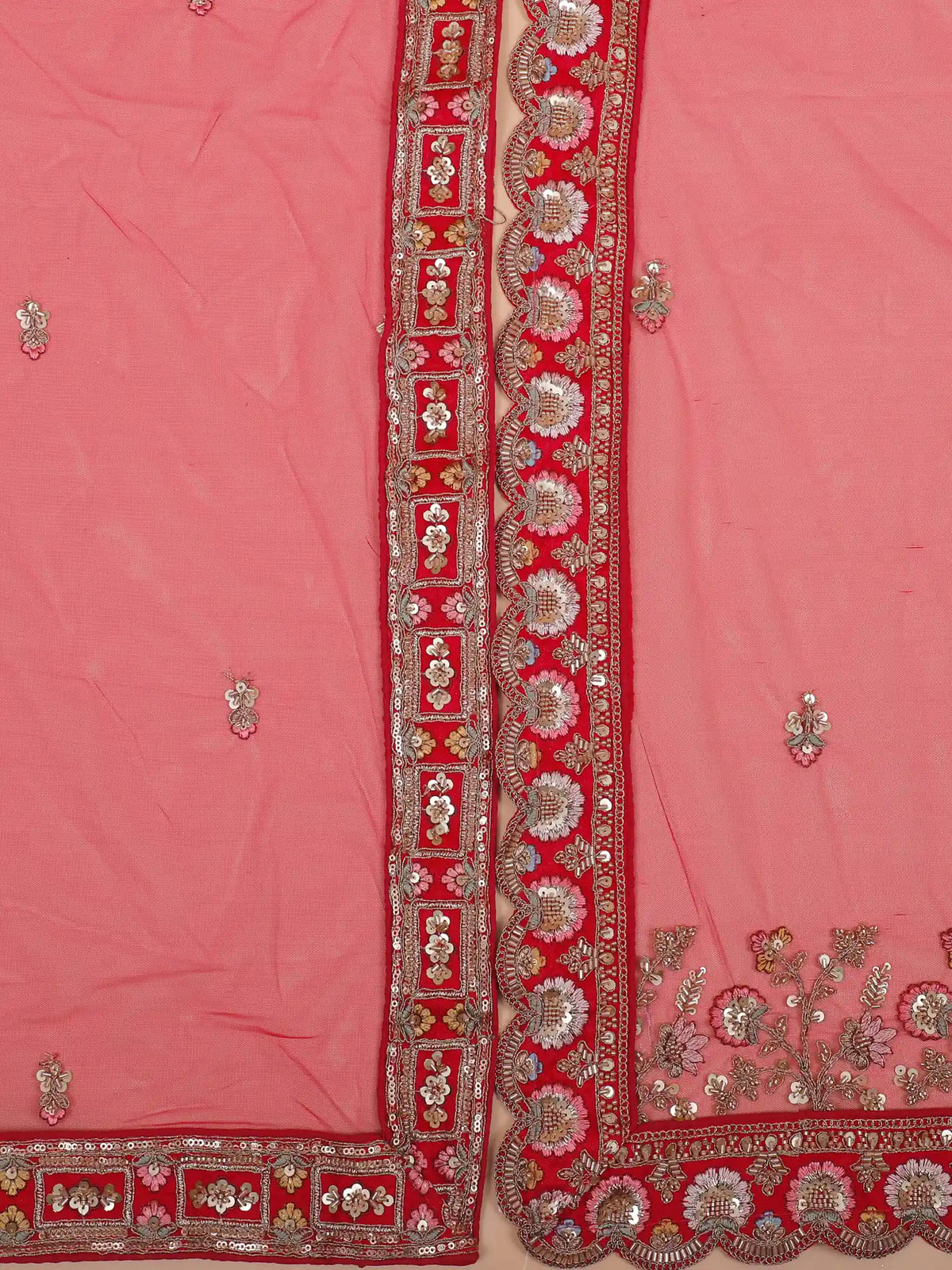 Gulmohar Rani Pink Silk Bridal Lehenga Featuring Bird and Branch Embroidery