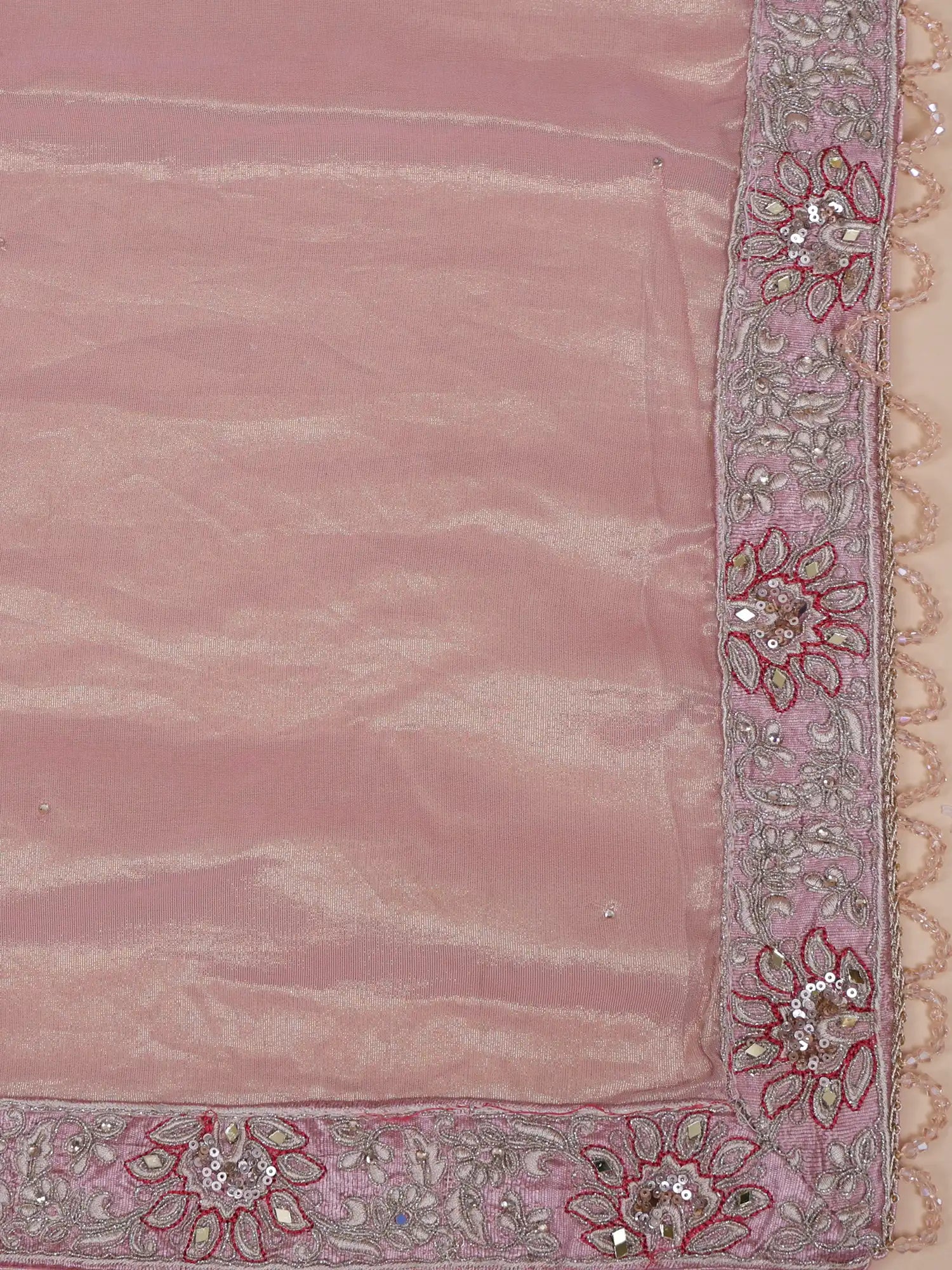 Buy Light Pink Indo Western Long Lehenga Crafted In Shimmer Silk